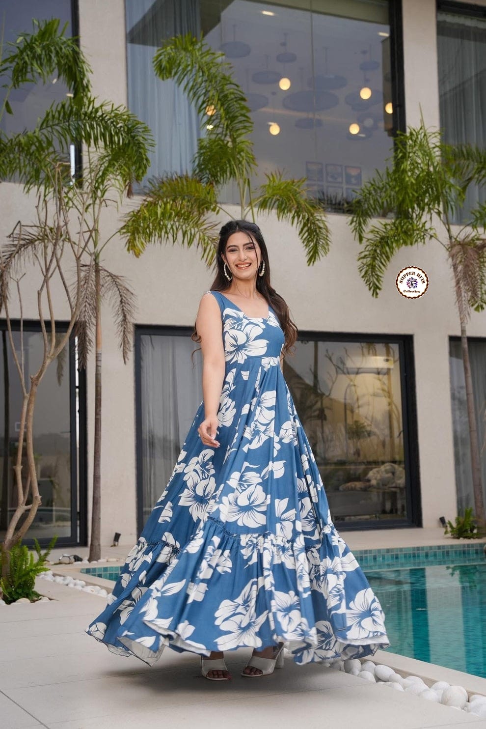 Lekha KL 5013 Slub Cotton Printed Party Wear Gown Collection