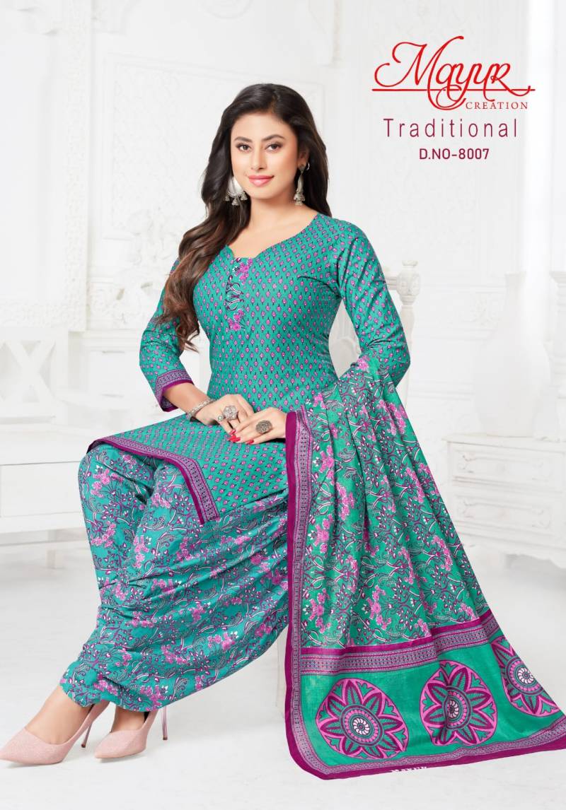 Mayur Traditional Vol 8 Cotton Printed Dress Material Collection