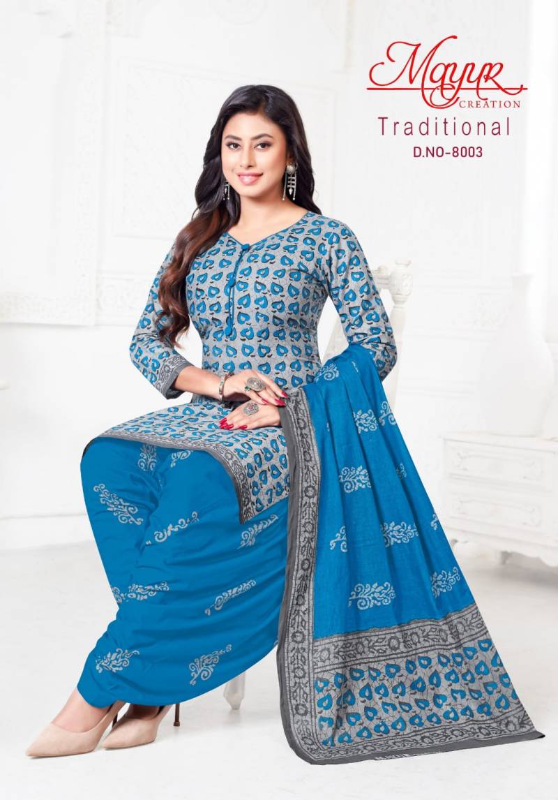 Mayur Traditional Vol 8 Cotton Printed Dress Material Collection