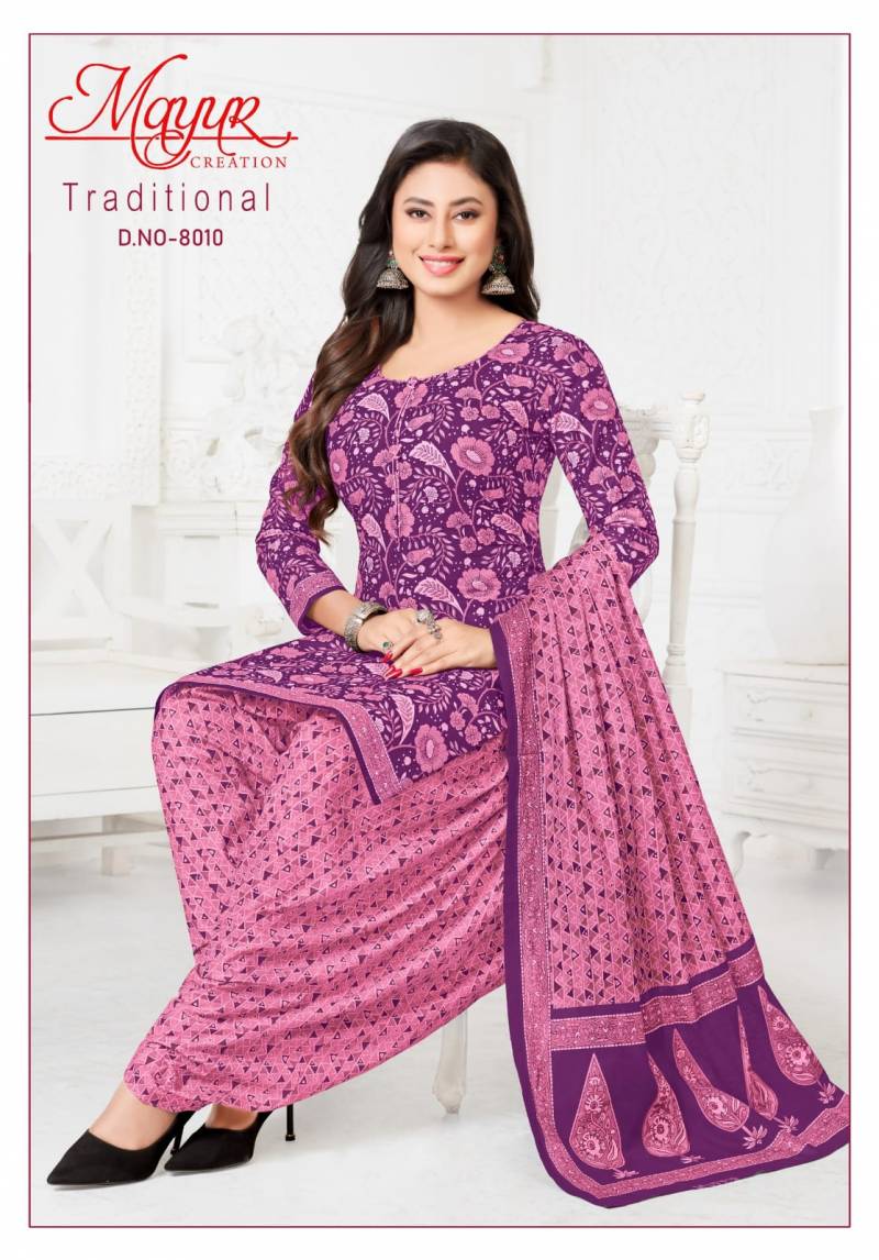Mayur Traditional Vol 8 Cotton Printed Dress Material Collection
