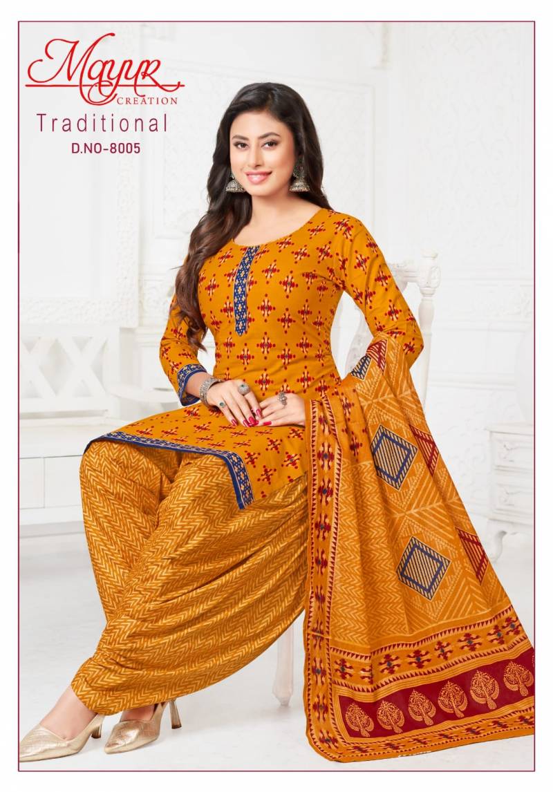 Mayur Traditional Vol 8 Cotton Printed Dress Material Collection