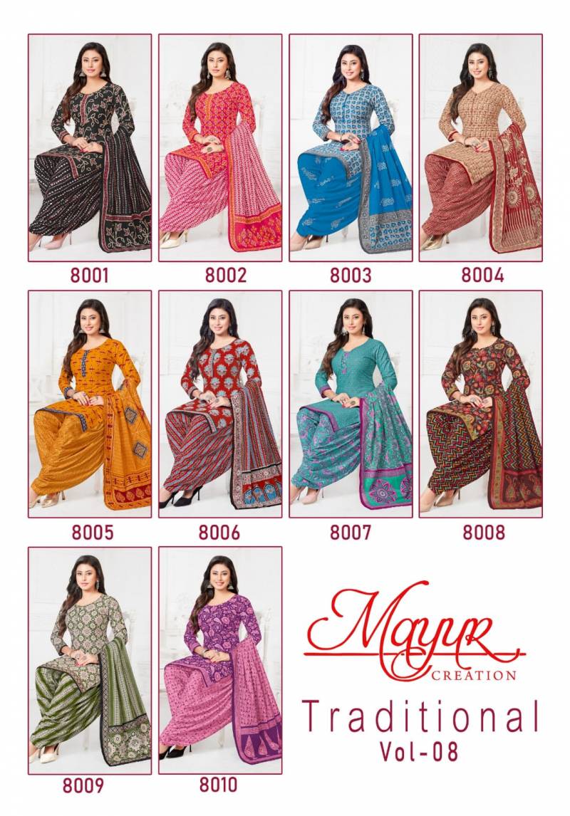 Mayur Traditional Vol 8 Cotton Printed Dress Material Collection