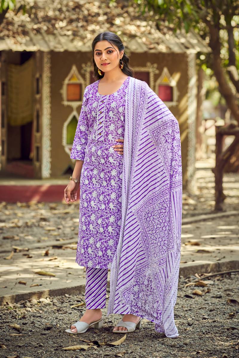 Tips And Tops Summer Fashion Vol 9 Cotton Printed Kurti Bottom With Dupatta
