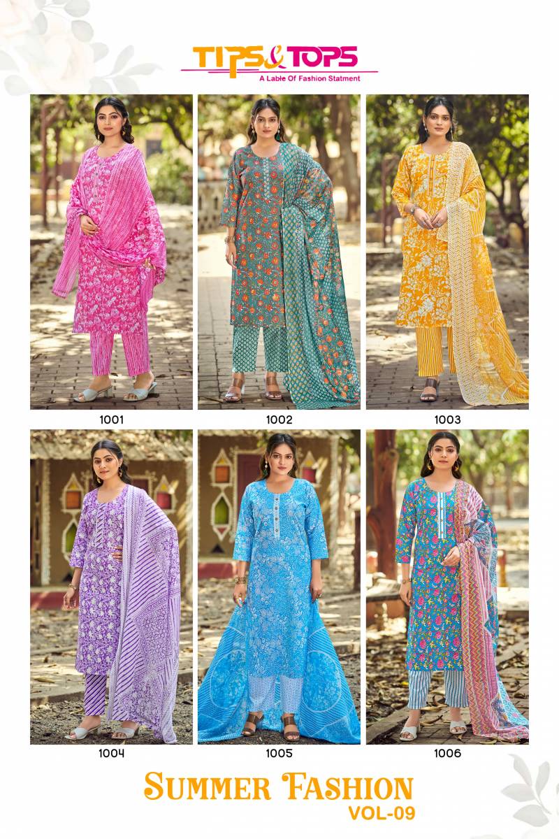 Tips And Tops Summer Fashion Vol 9 Cotton Printed Kurti Bottom With Dupatta