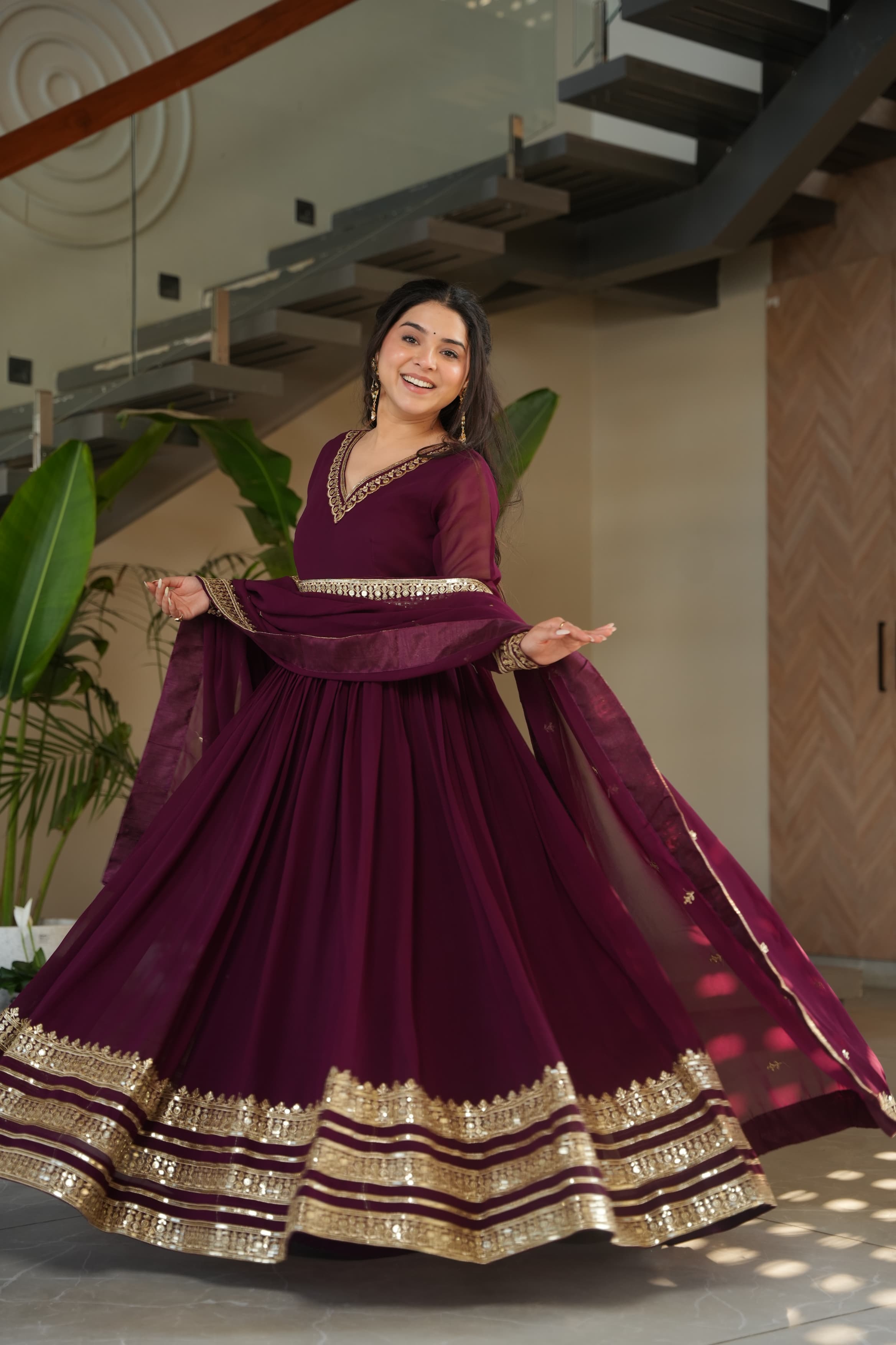 Lekha KA 1163 Faux Blooming with Embroidery Zari Sequins Work Gown Collection