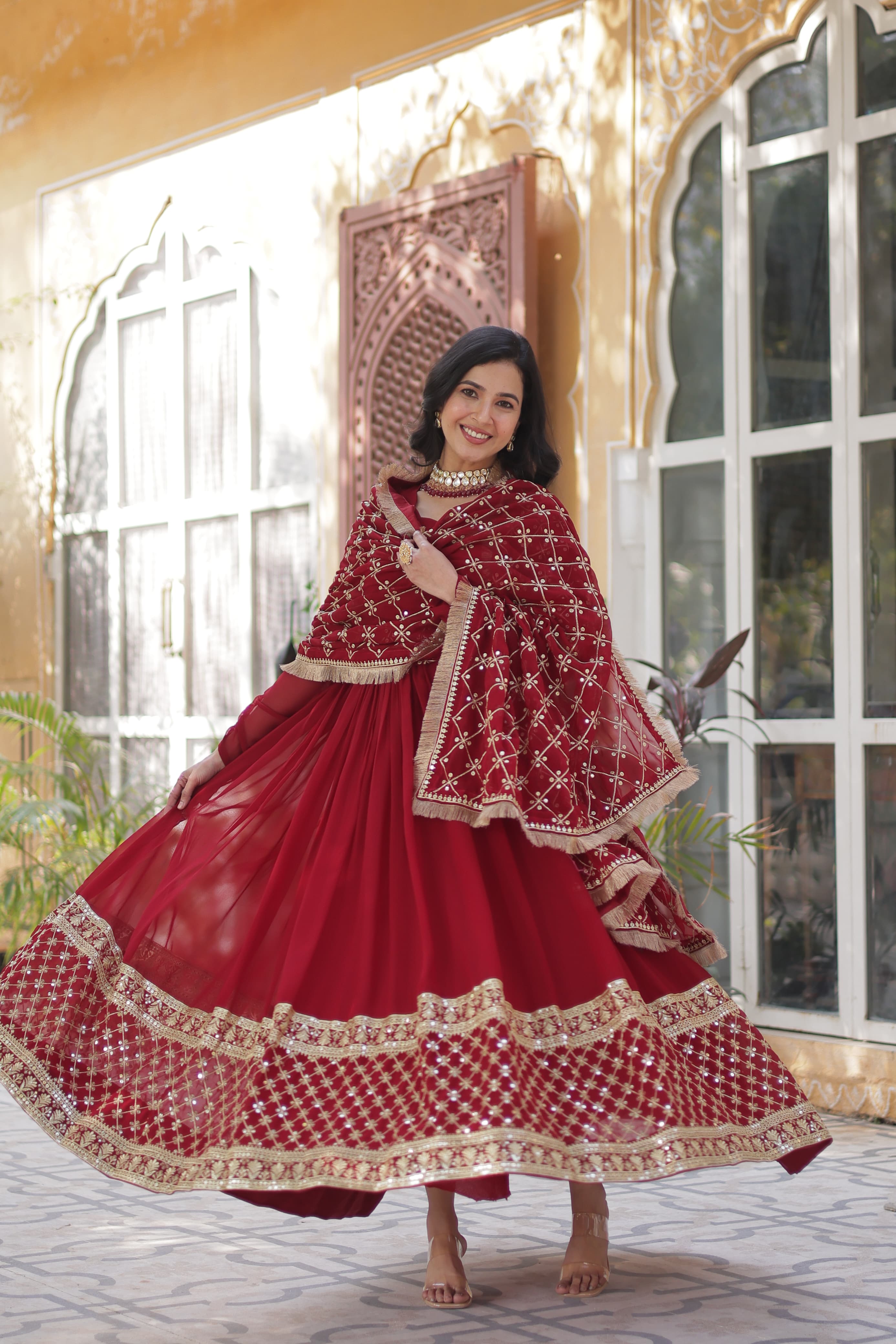 Lekha KA 1157 Faux Blooming with Embroidery Zari Sequins Gown Collection
