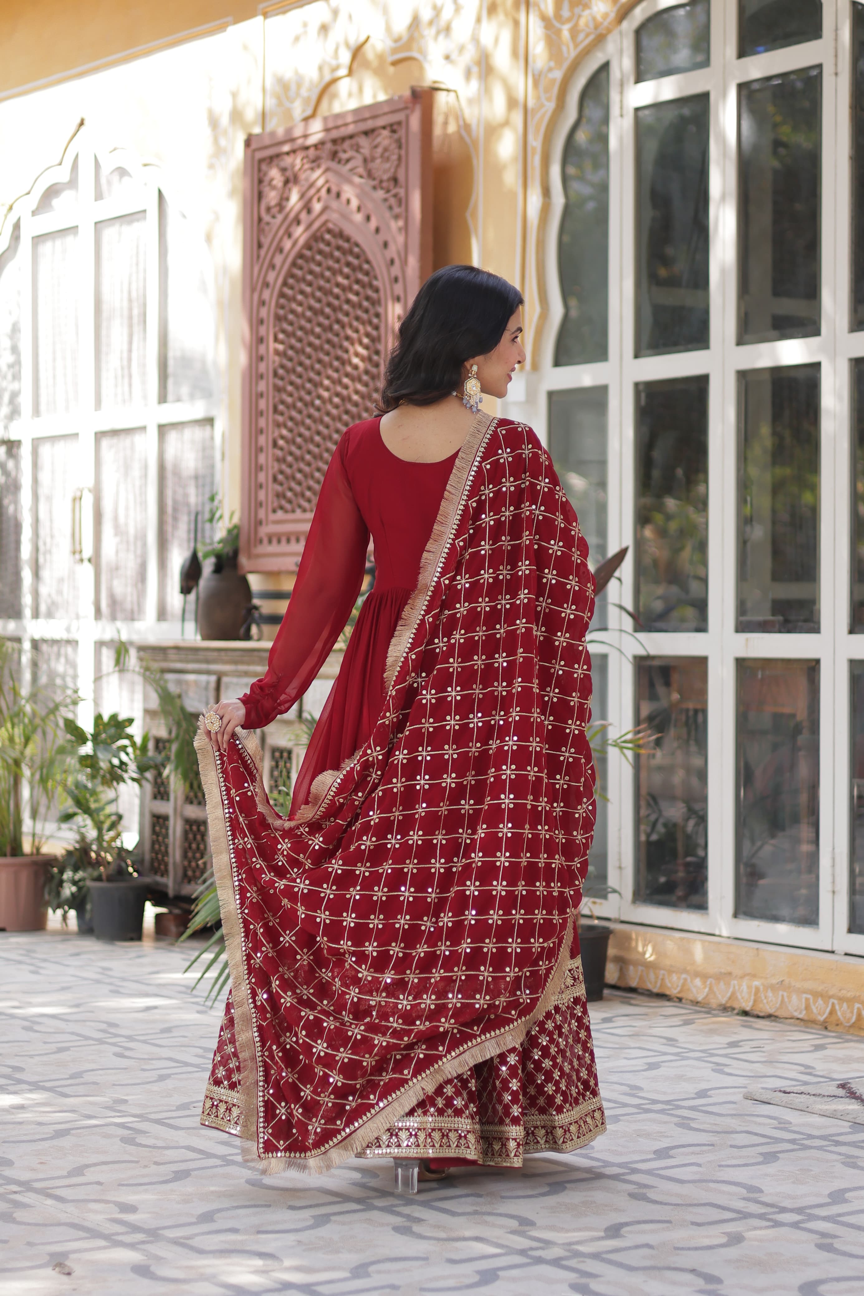 Lekha KA 1157 Faux Blooming with Embroidery Zari Sequins Gown Collection