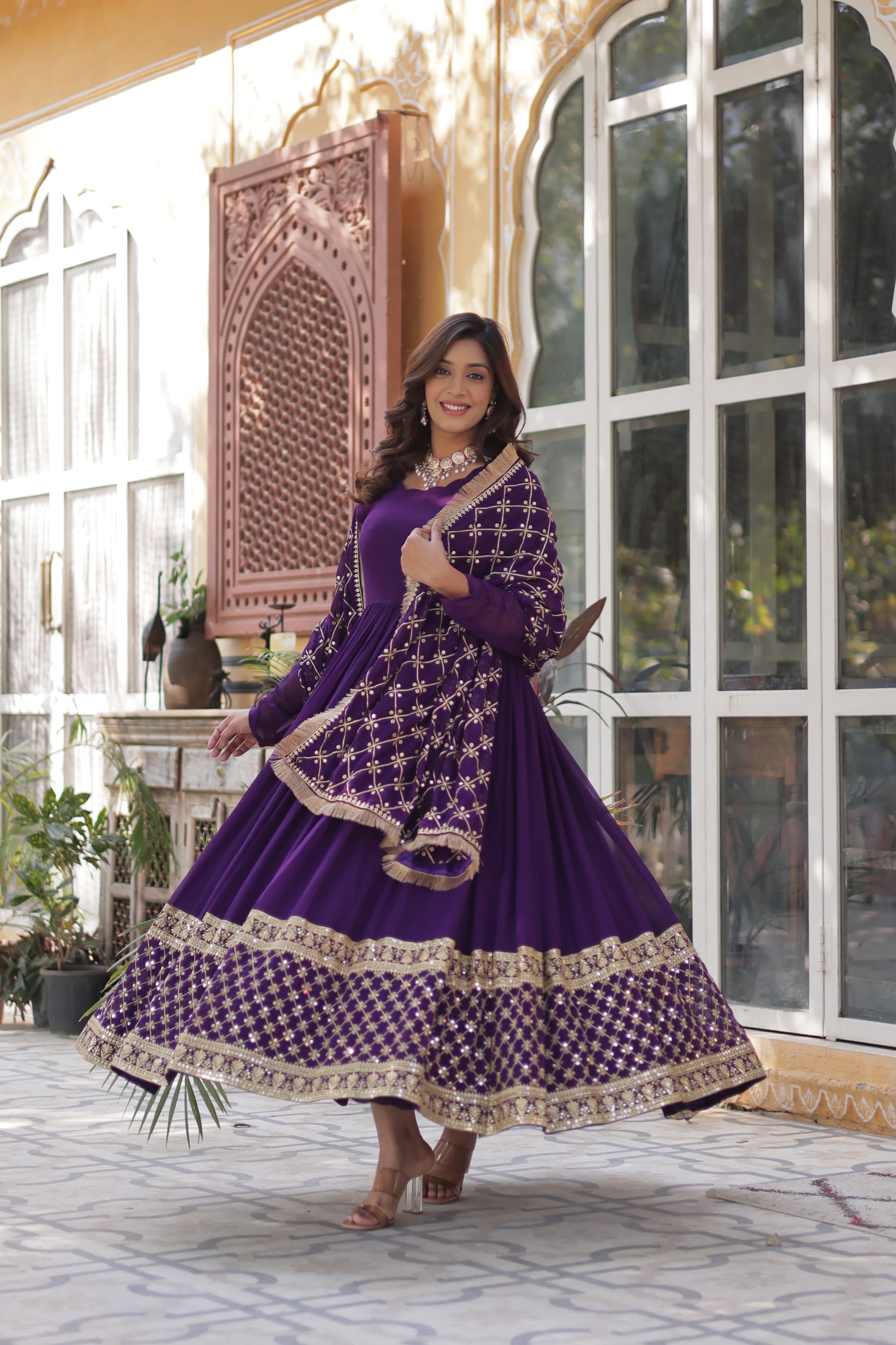 Lekha KA 1157 Faux Blooming with Embroidery Zari Sequins Gown Collection