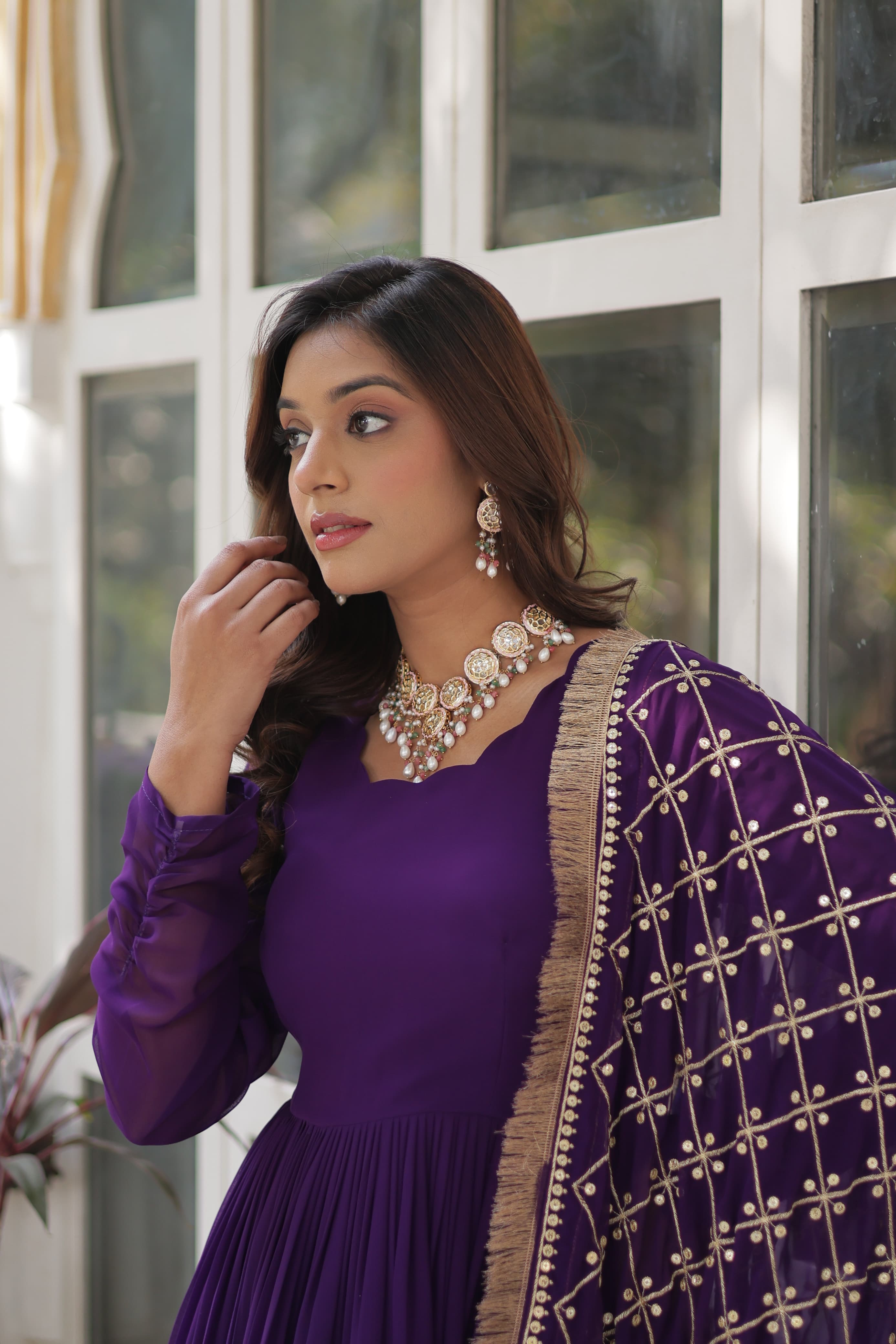 Lekha KA 1157 Faux Blooming with Embroidery Zari Sequins Gown Collection
