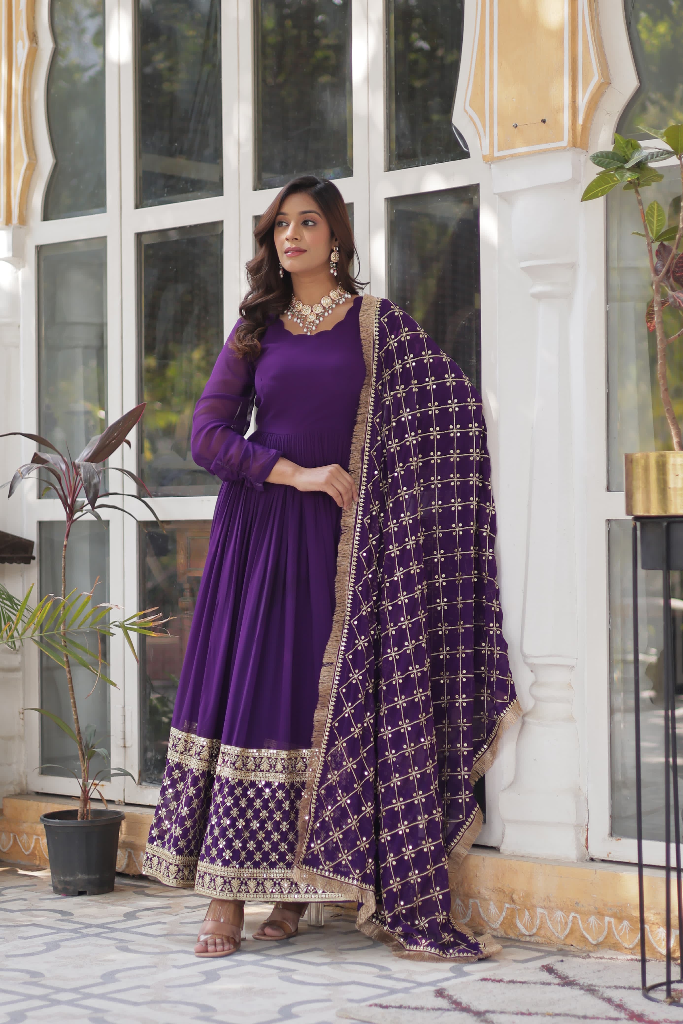 Lekha KA 1157 Faux Blooming with Embroidery Zari Sequins Gown Collection