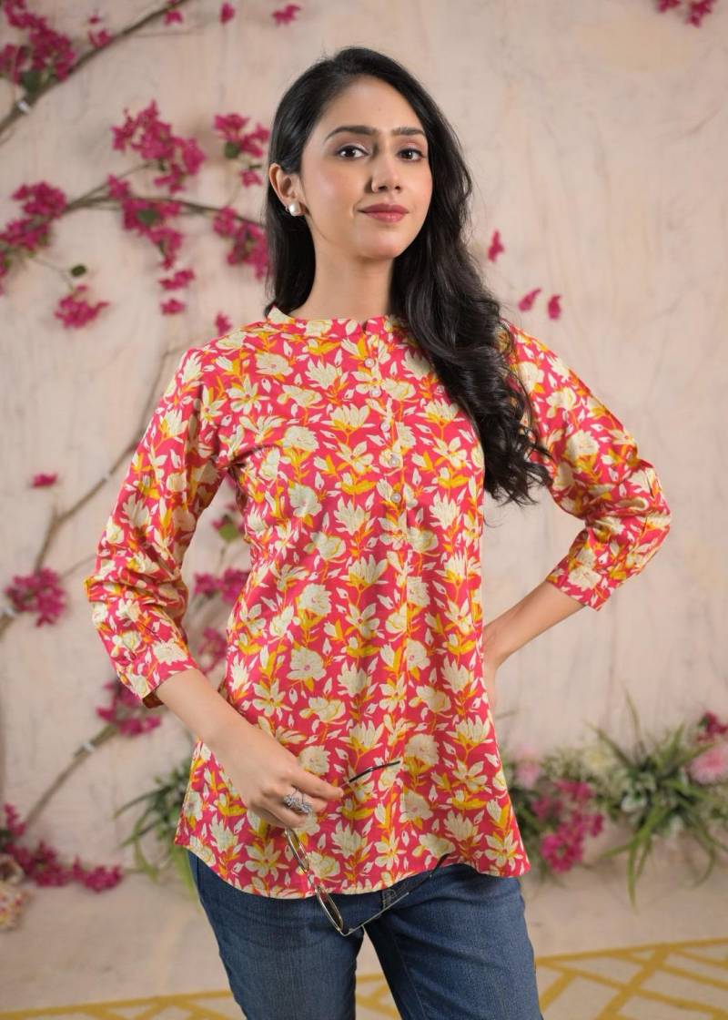 Nina F 05 Cambric Cotton Summer Wear Short Kurti Collection