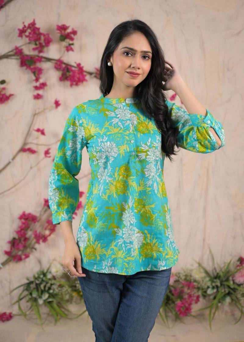 Nina F 05 Cambric Cotton Summer Wear Short Kurti Collection