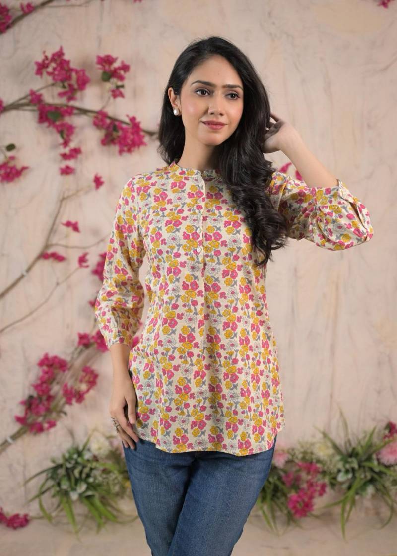 Nina F 05 Cambric Cotton Summer Wear Short Kurti Collection