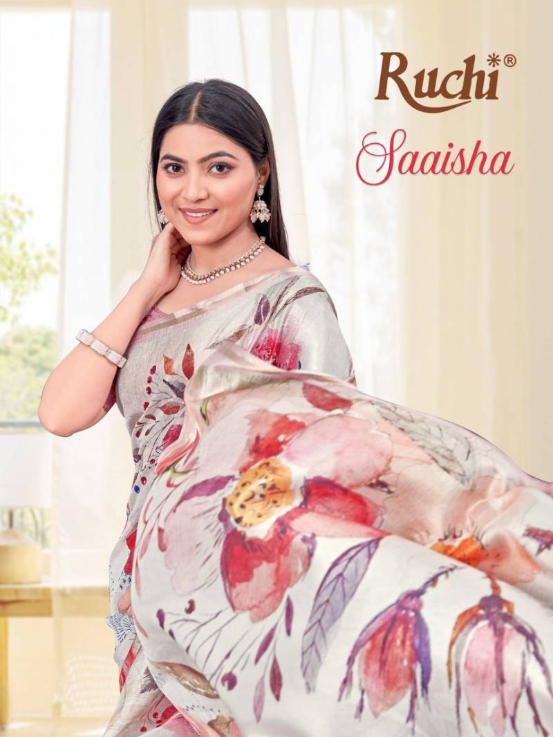 Ruchi Saaisha Vol 3 Digital Print Tussar Silk Fancy Saree Collection