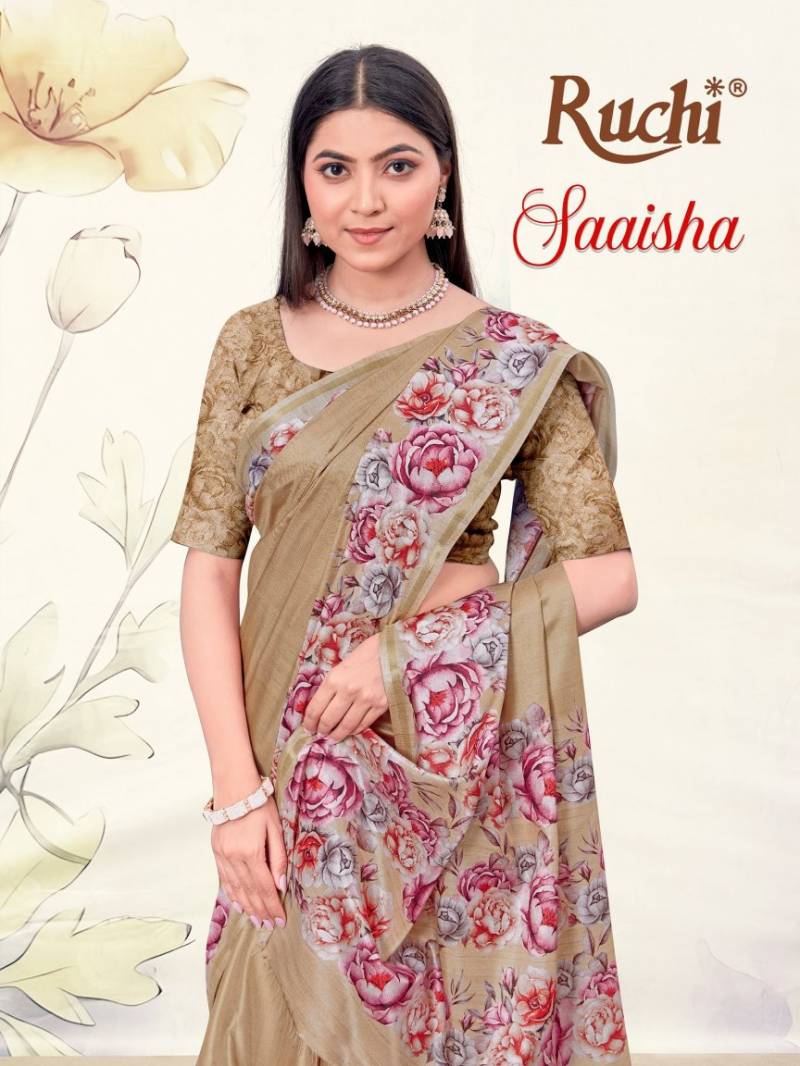 Ruchi Saaisha Vol 4 Digital Print Tussar Silk Fancy Saree Collection