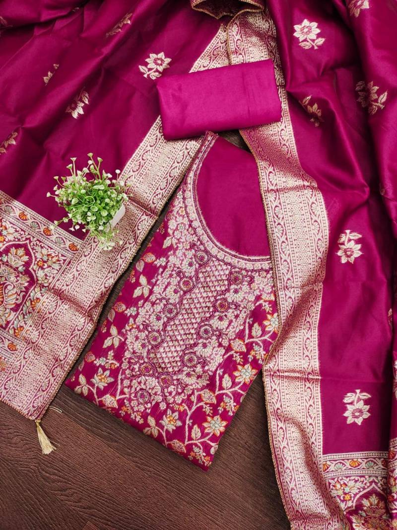 Color Set 9091 Beautiful jacquard Dress Material Collection