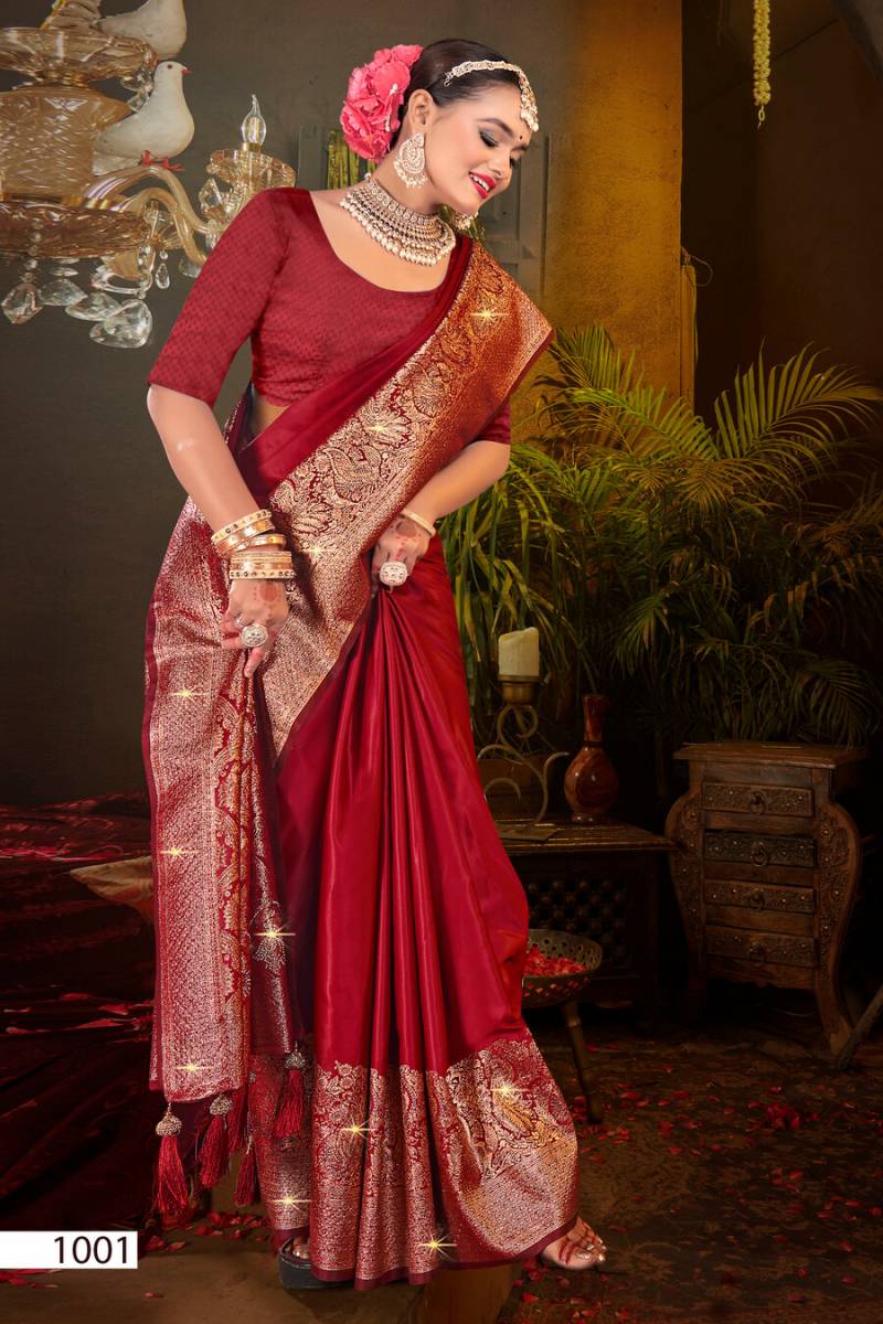 Saroj Rajvaibhav Silk Vol 2 Wedding Wear Satin Silk Saree Collection