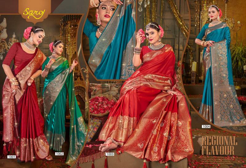 Saroj Rajvaibhav Silk Vol 2 Wedding Wear Satin Silk Saree Collection