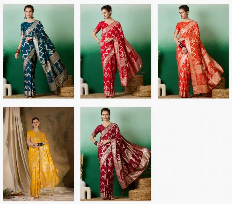 Color Set 8219 Festive Wear Dola Cotton Saree Collection