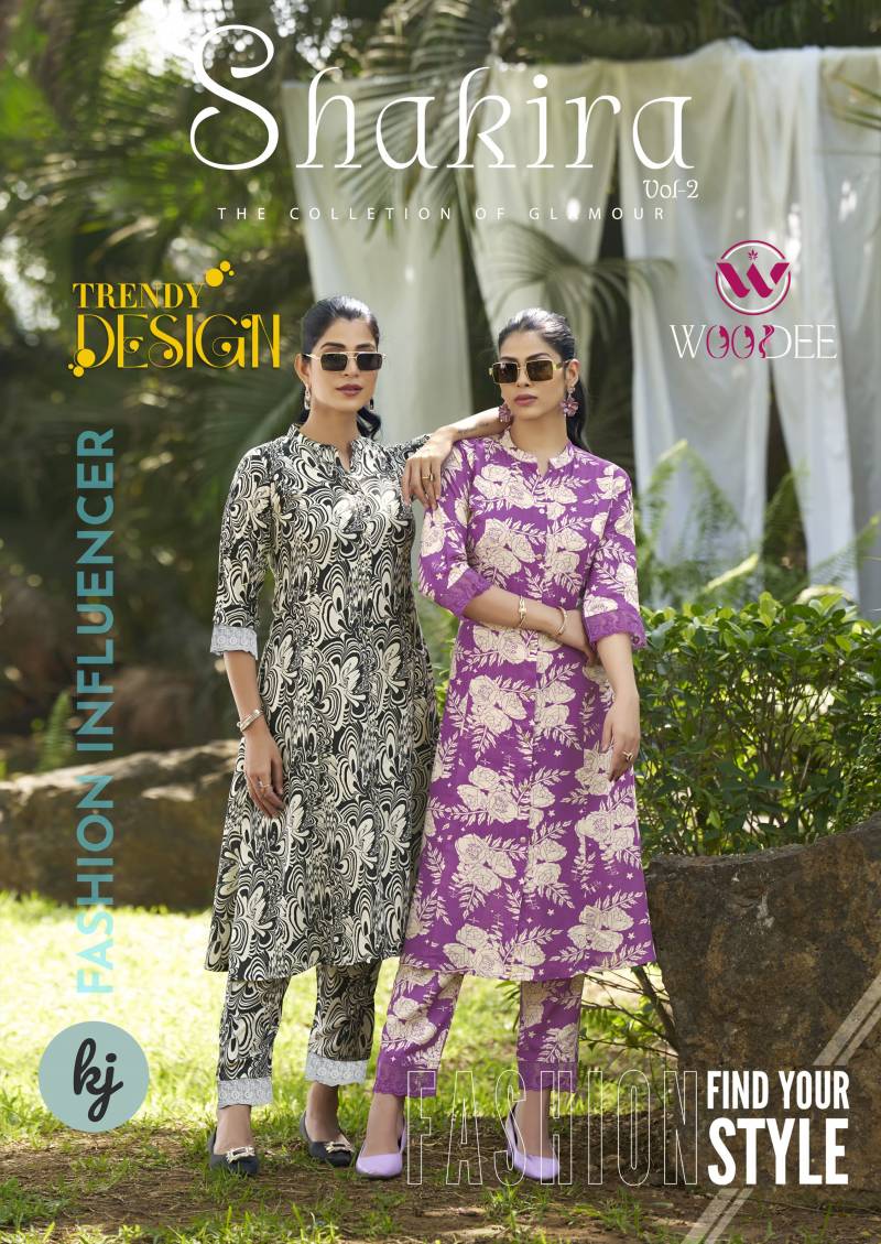 Woodee Shakira Vol 2 Rayon Printed Co Ord Set Collection