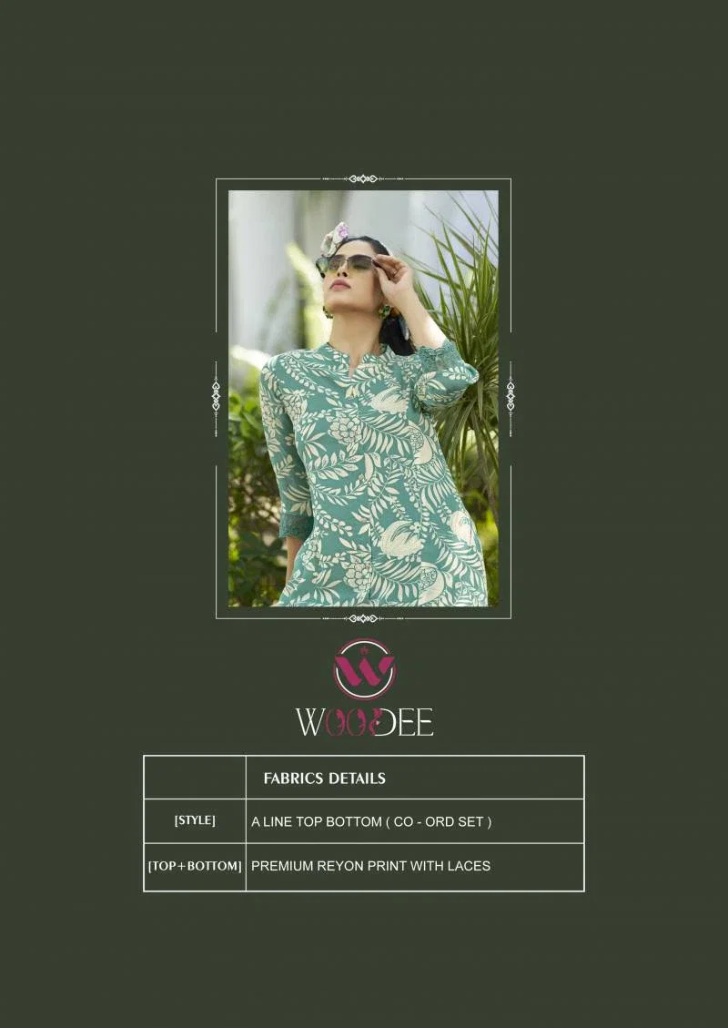 Woodee Shakira Vol 2 Rayon Printed Co Ord Set Collection