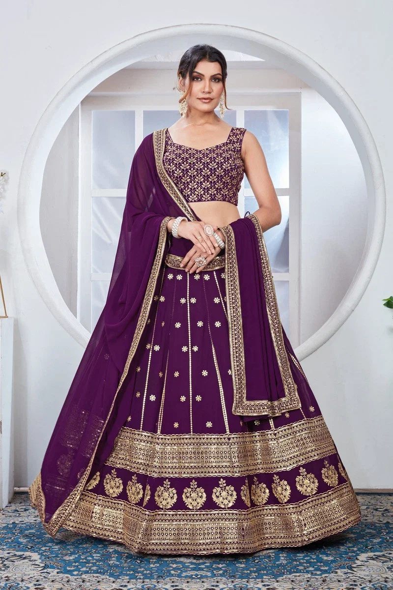 Dz 2244 Georgette Embroidered Fancy Lehenga Choli Collection