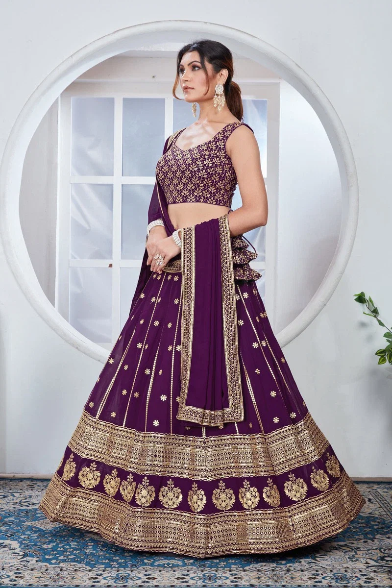 Dz 2244 Georgette Embroidered Fancy Lehenga Choli Collection