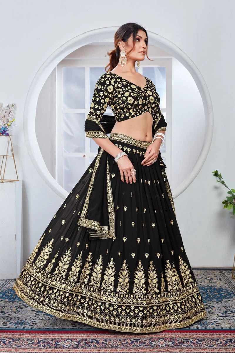 Dz 2244 Georgette Embroidered Fancy Lehenga Choli Collection