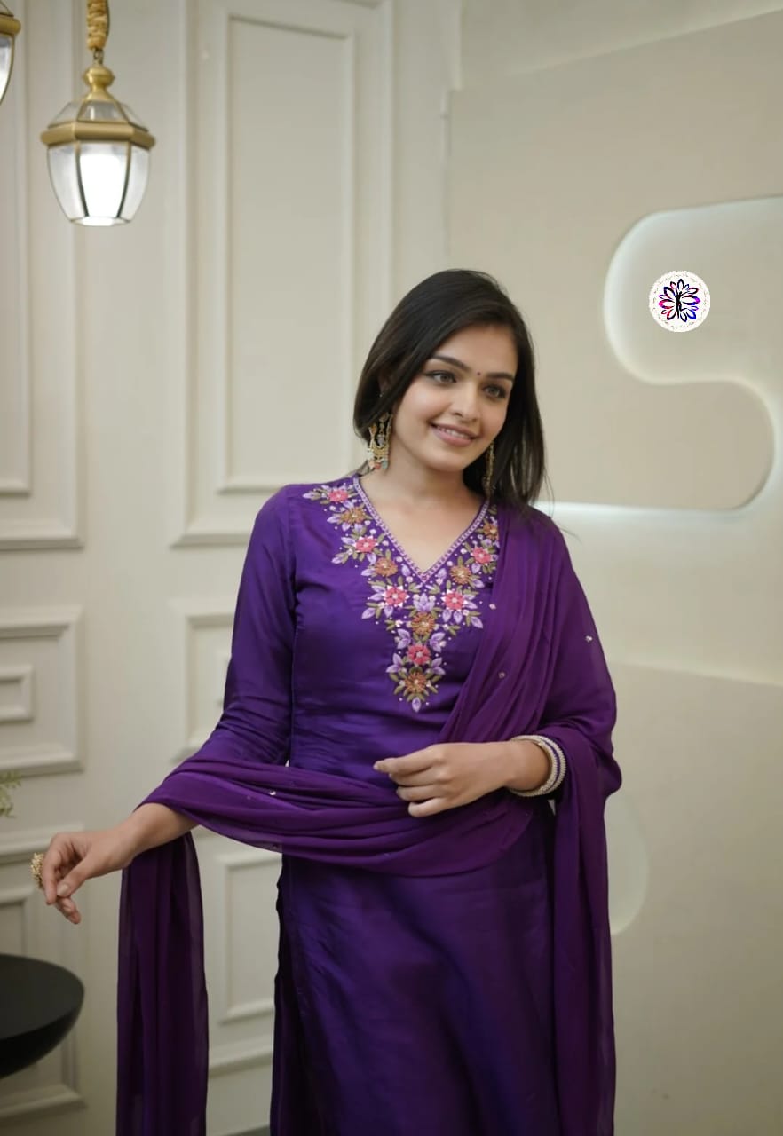Lekha KL 3006 Vichitra Silk Embroidered Kurti Bottom With Dupatta Collection