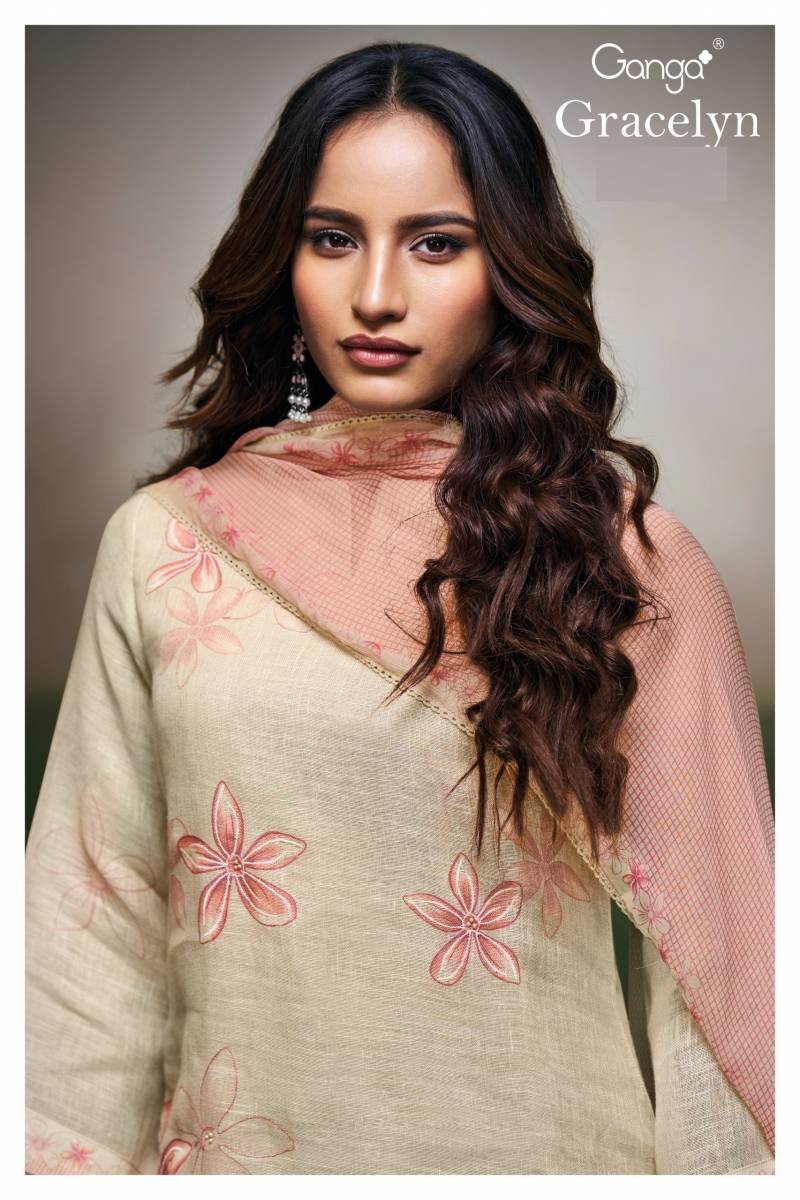 Ganga Gracelyn Linen Printed Fancy Salwar Suit Collection