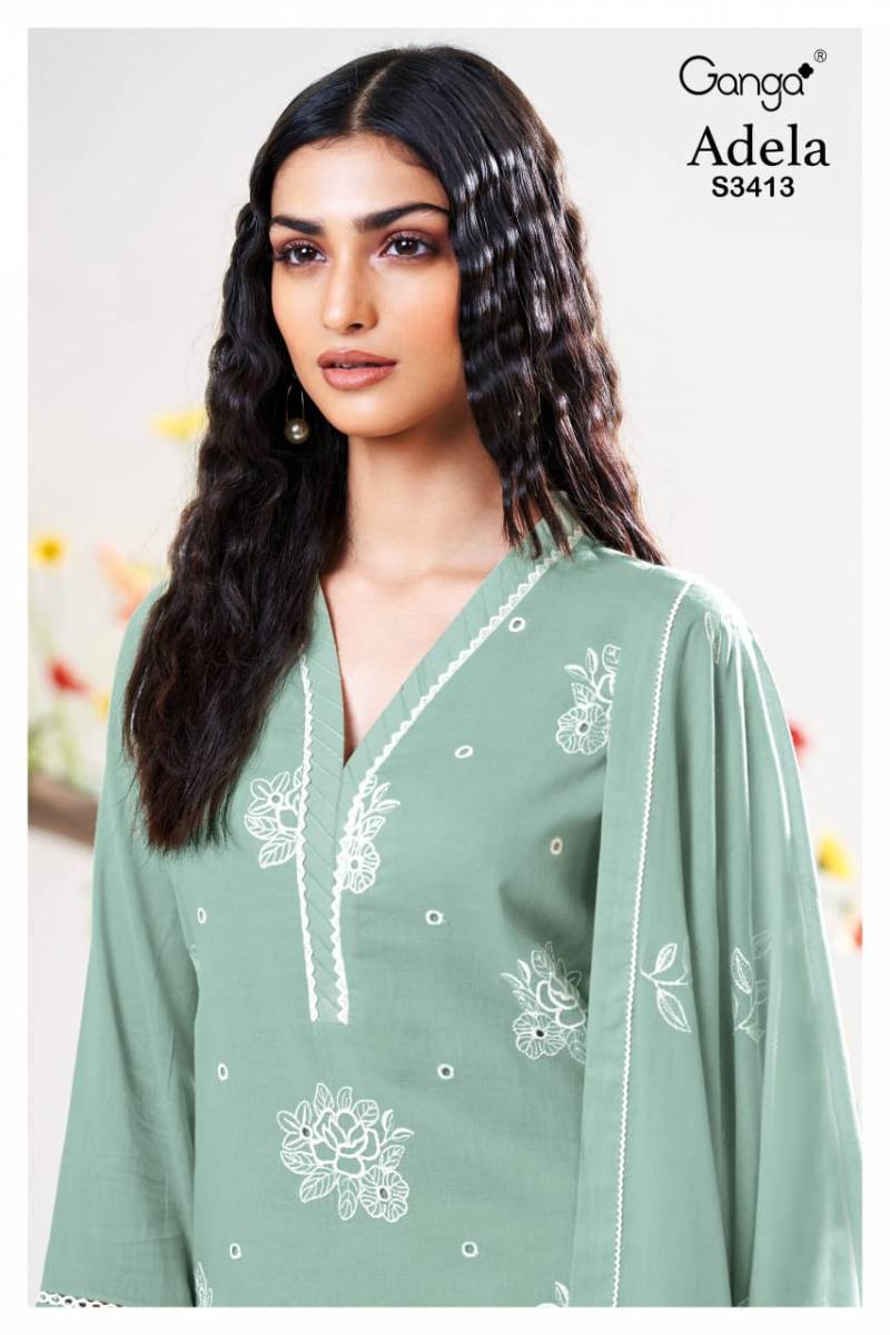 Ganga Adela Mal Soild Embroidered Fancy Salwar Suit Collection