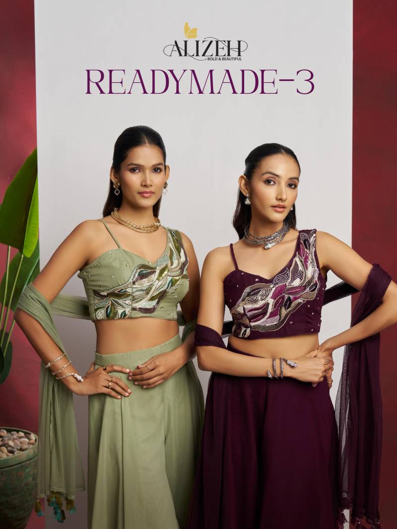 Alizeh Readymade 3 Georgette Party Wear Indo Western Collection