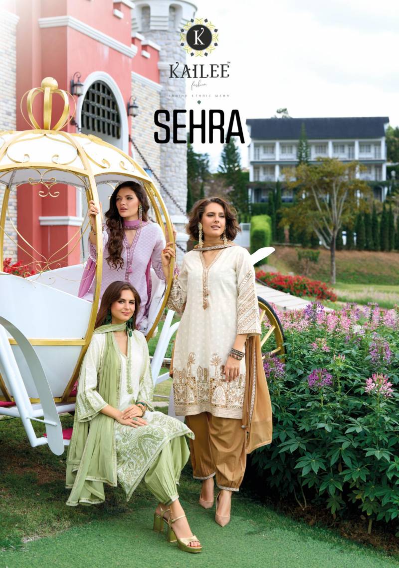Kailee Sehra Cotton Weaving Dobby Kurti Bottom With Dupatta