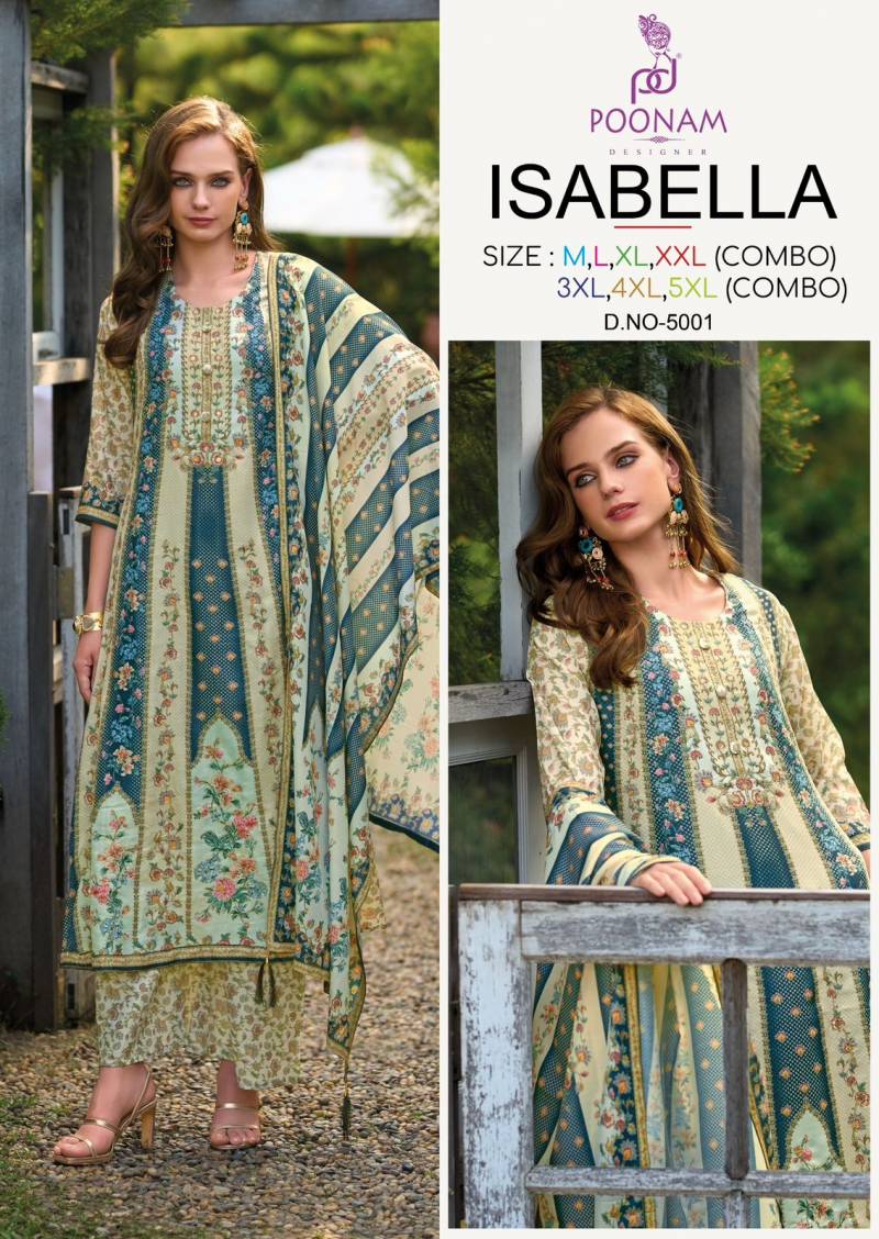 Poonam Isabella Linen Digital Printed Kurti Bottom With Dupatta
