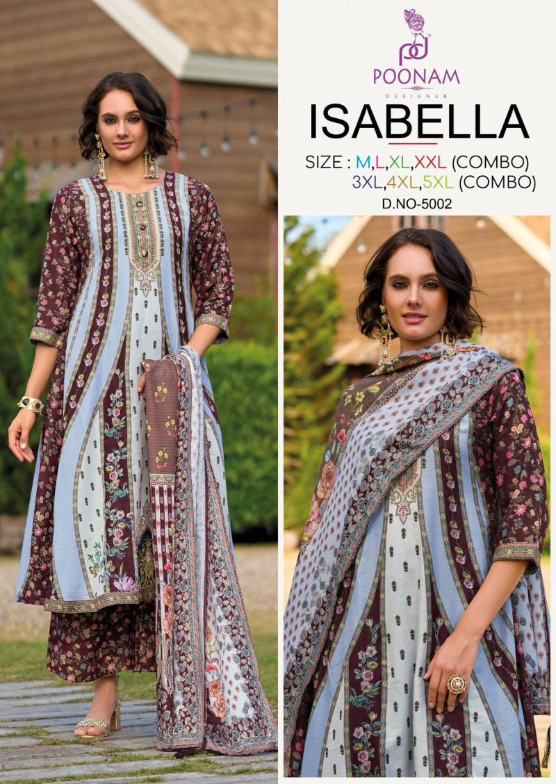 Poonam Isabella Linen Digital Printed Kurti Bottom With Dupatta