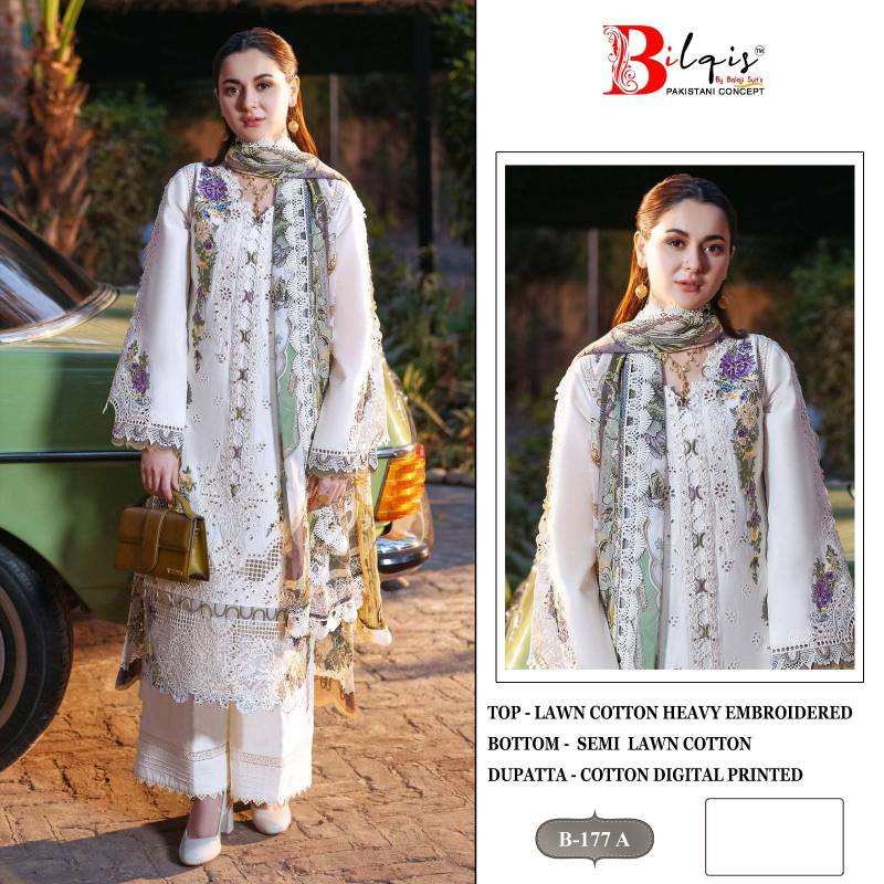 Bilqis B 177 Lawn Cotton Pakistani Salwar Kameez Collection