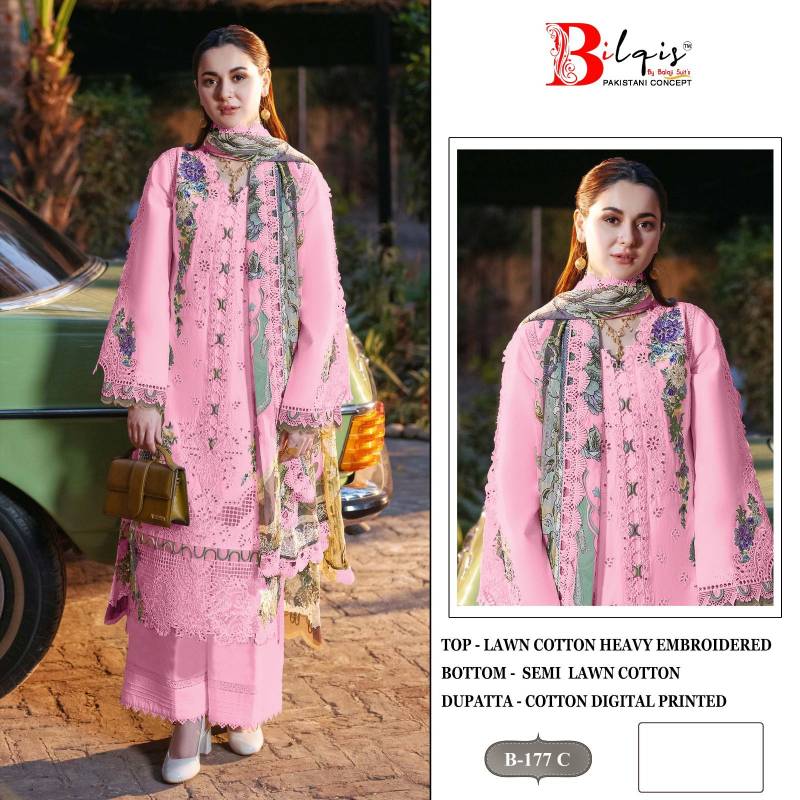 Bilqis B 177 Lawn Cotton Pakistani Salwar Kameez Collection