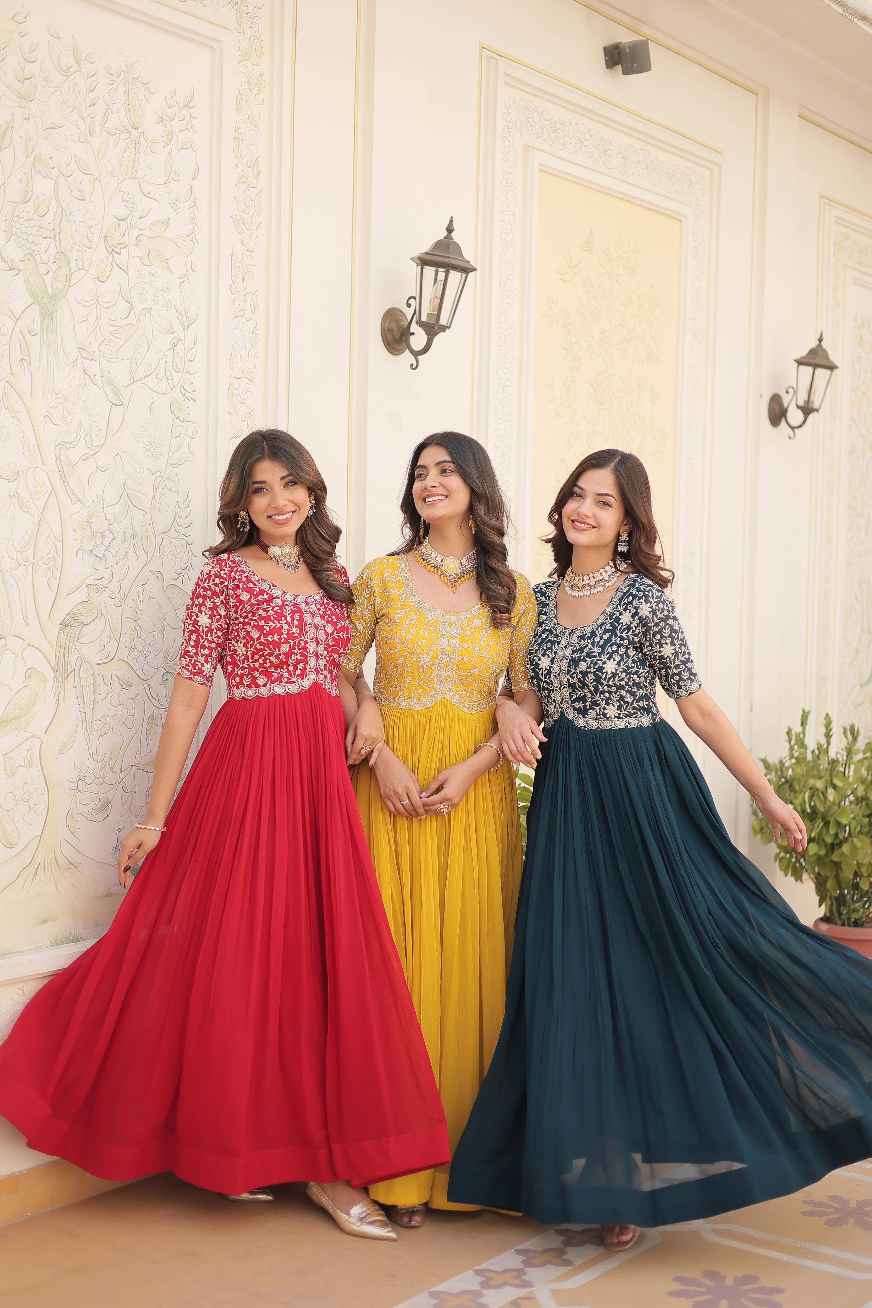 Lekha KA 1100 Faux Blooming with Embroidery Gown Collection