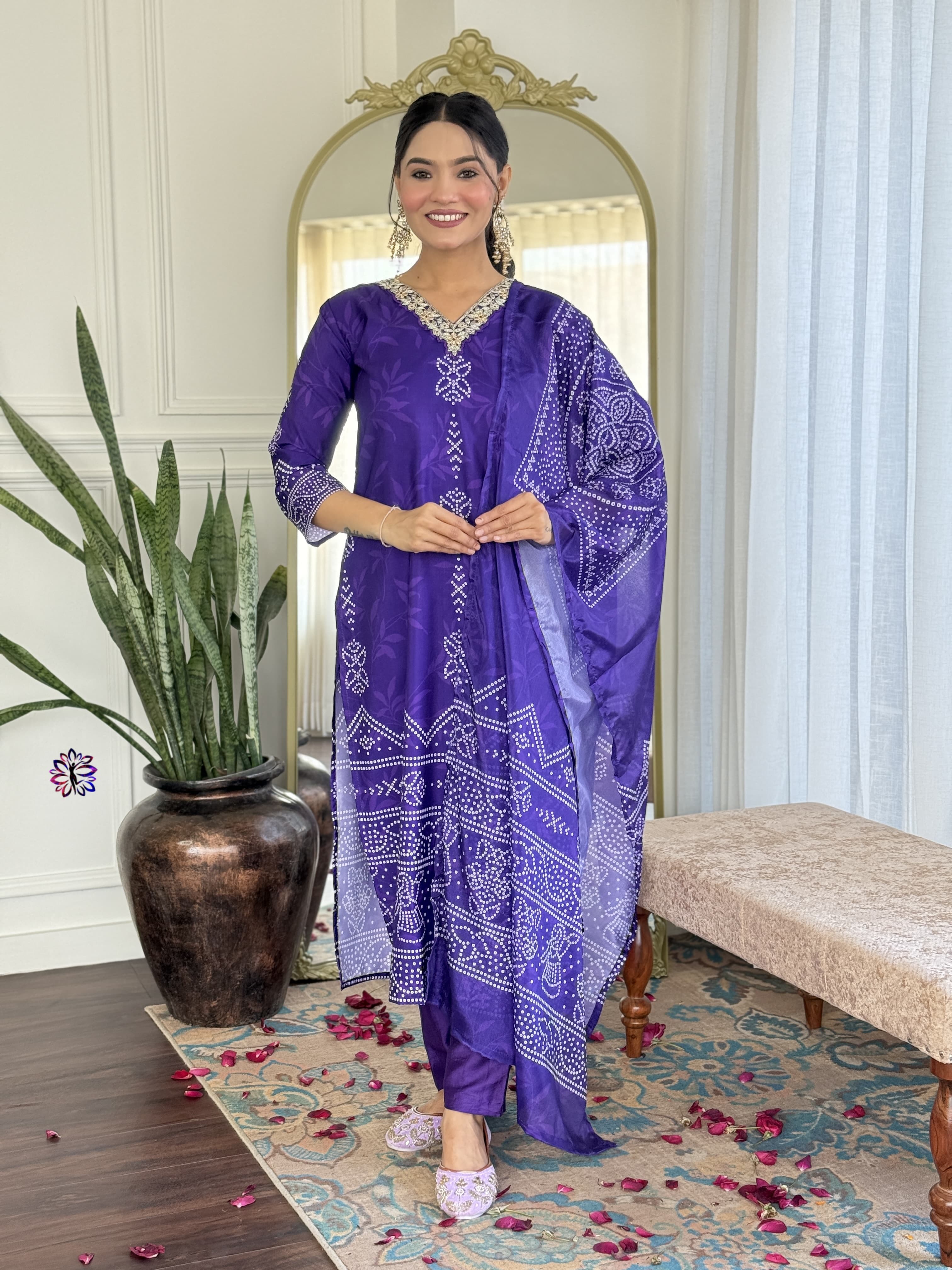 Lekha KL 609 French Crepe (Printed) Kurti Bottom With Dupatta Collection