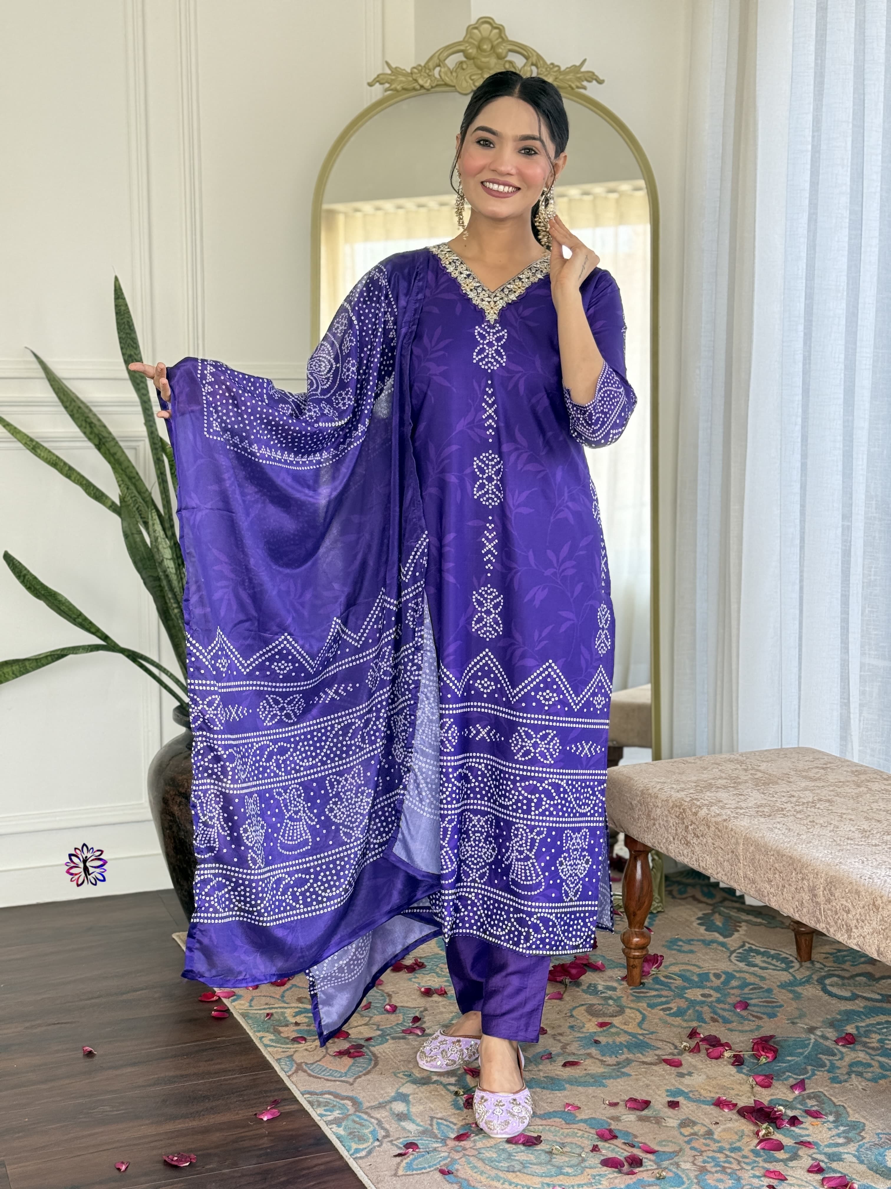 Lekha KL 609 French Crepe (Printed) Kurti Bottom With Dupatta Collection