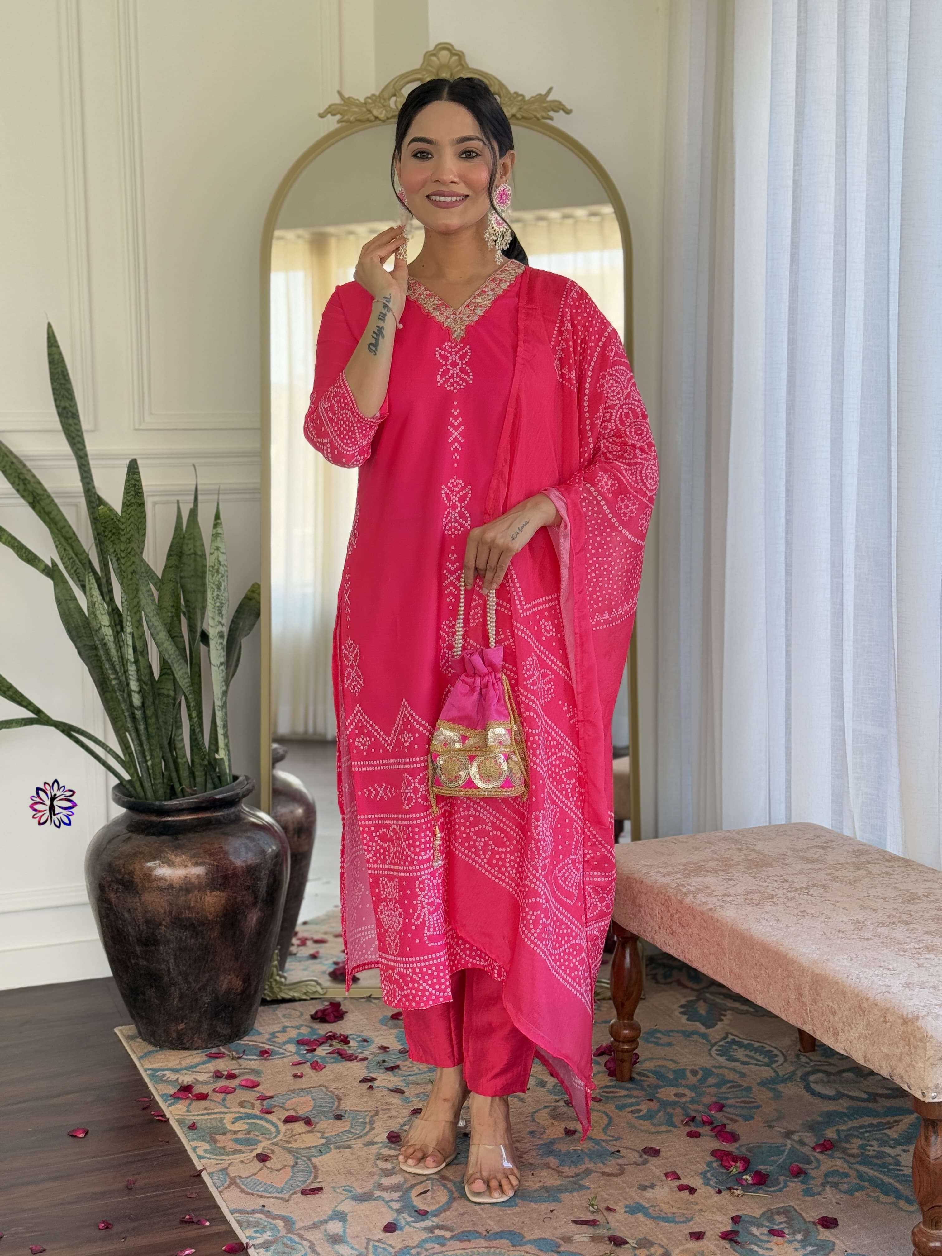 Lekha KL 609 French Crepe (Printed) Kurti Bottom With Dupatta Collection