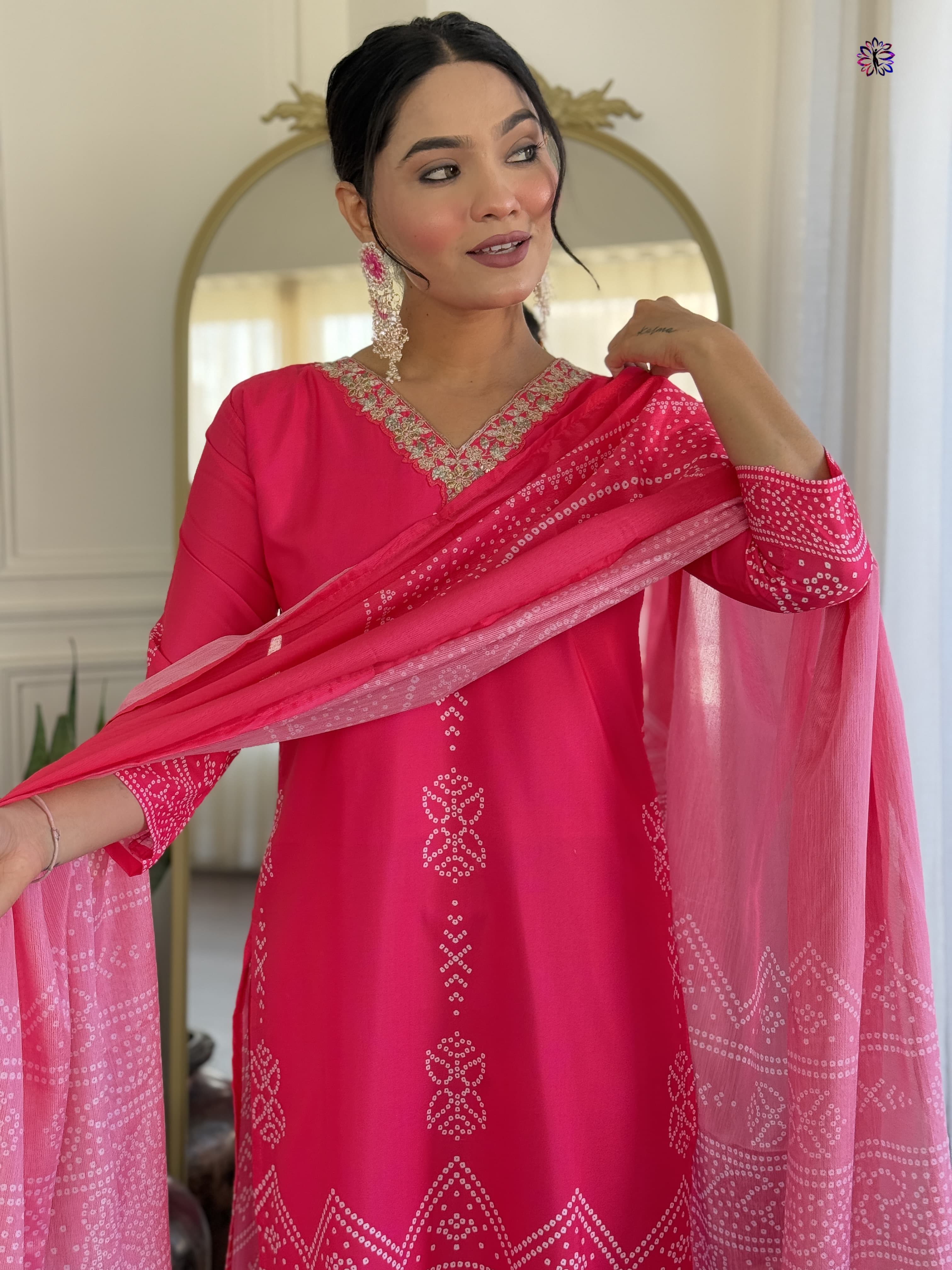 Lekha KL 609 French Crepe (Printed) Kurti Bottom With Dupatta Collection