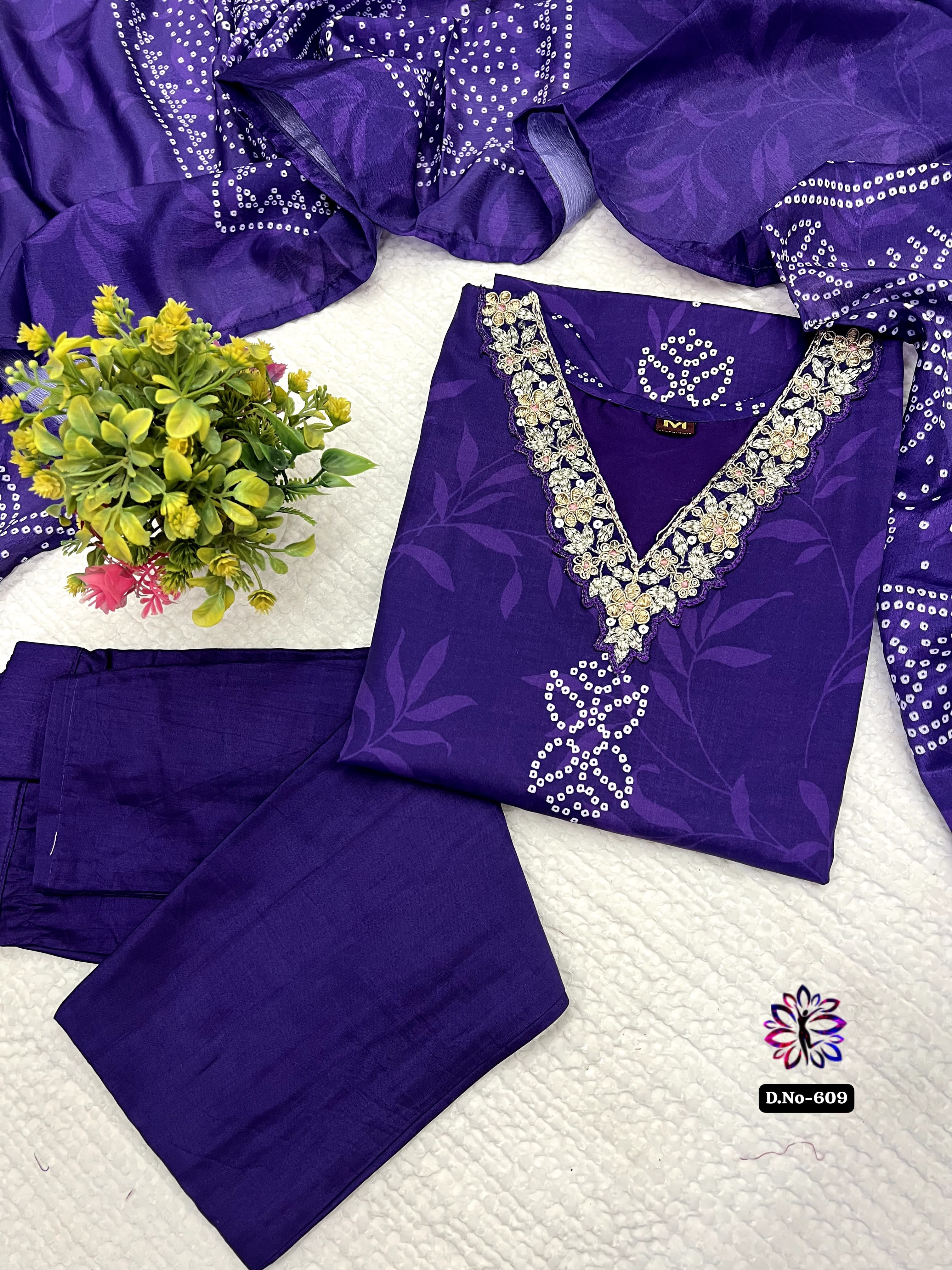 Lekha KL 609 French Crepe (Printed) Kurti Bottom With Dupatta Collection