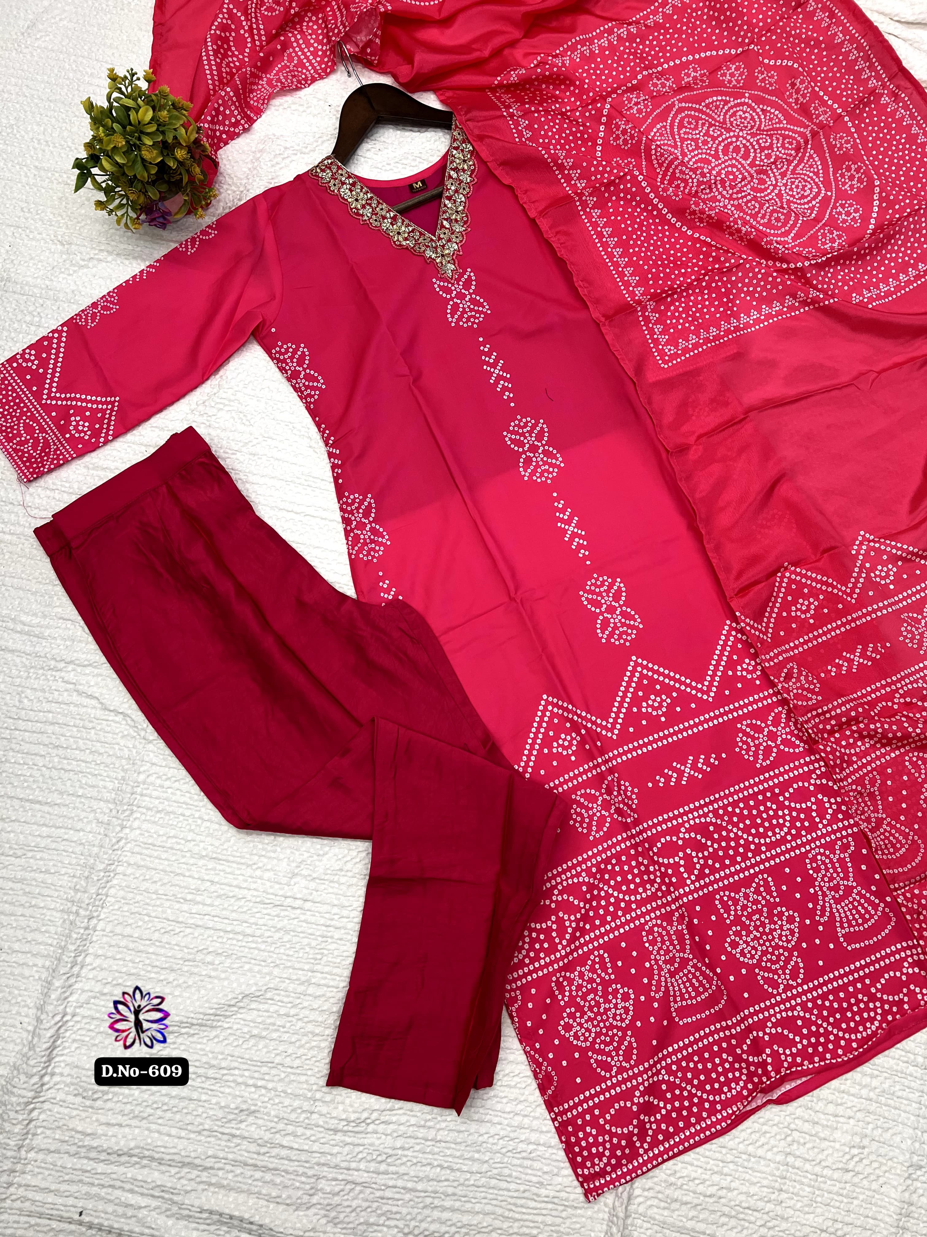 Lekha KL 609 French Crepe (Printed) Kurti Bottom With Dupatta Collection