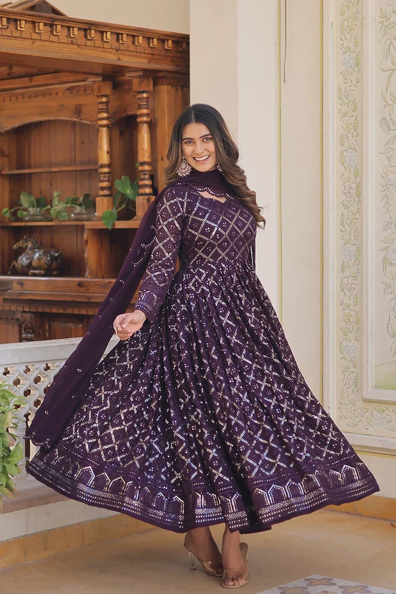 Jf 517 18 Beautiful Designer Faux Blooming Gown With Dupatta