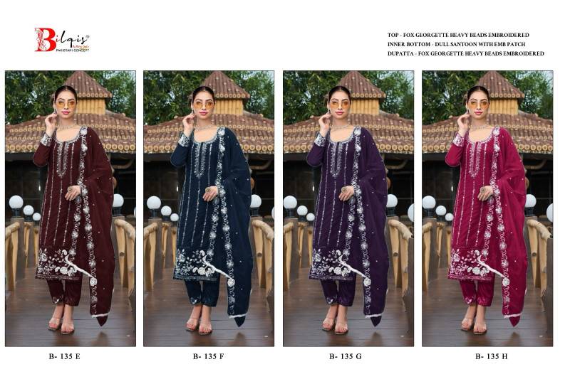 Bilqis B 135 E To H Georgette Pakistani Salwar Kameez Collection