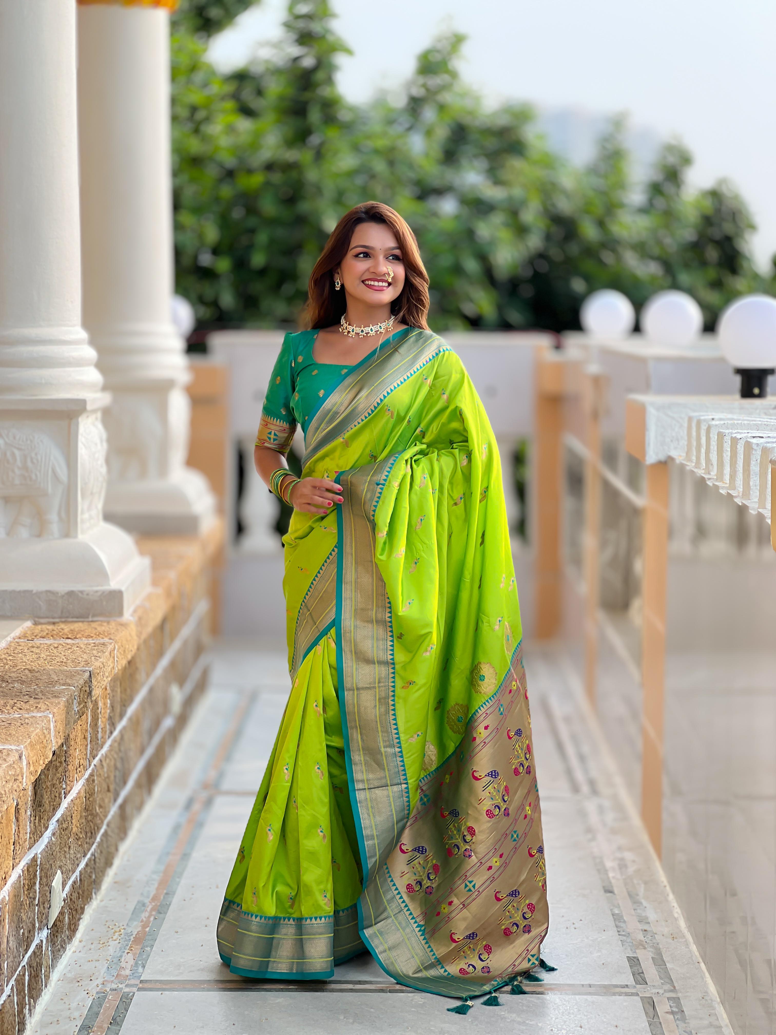 Lekha MN Peacock Paithani Soft Pethani Silk Zari Weaving Saree Collection