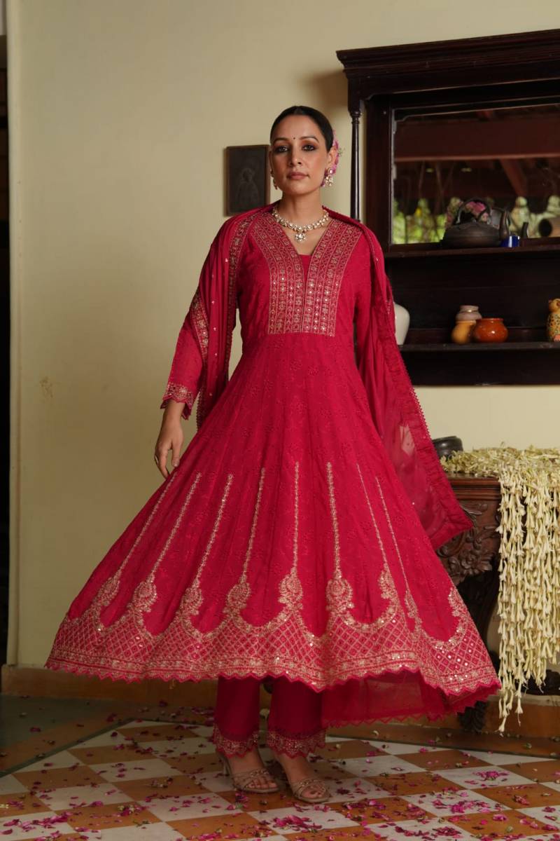 Tanyaa P 301 Georgette Chinon Anarkali Readymade Suit