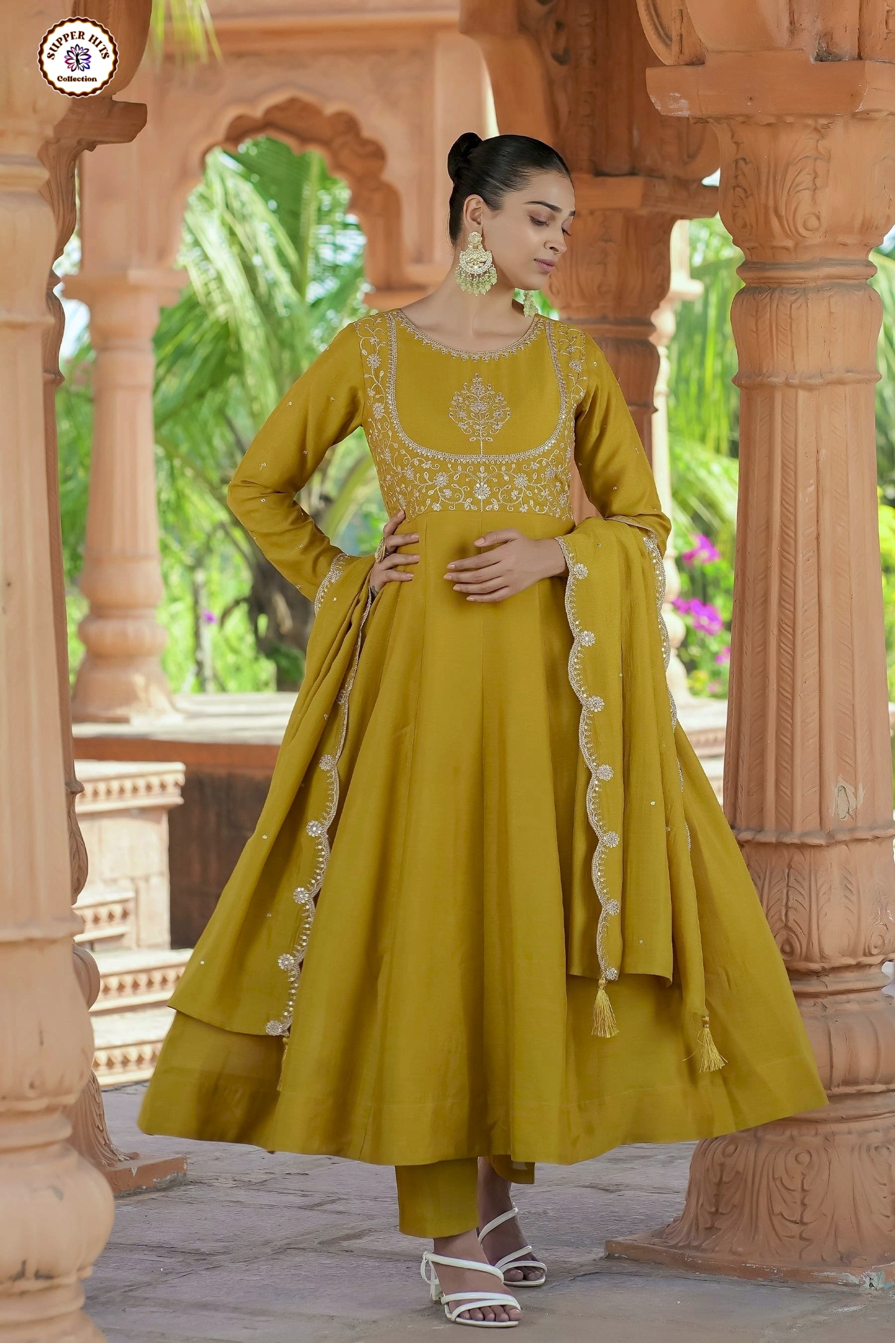 Lekha KL 5002 Vichitra Silk Embroidery Kurti Bottom With Dupatta Collection