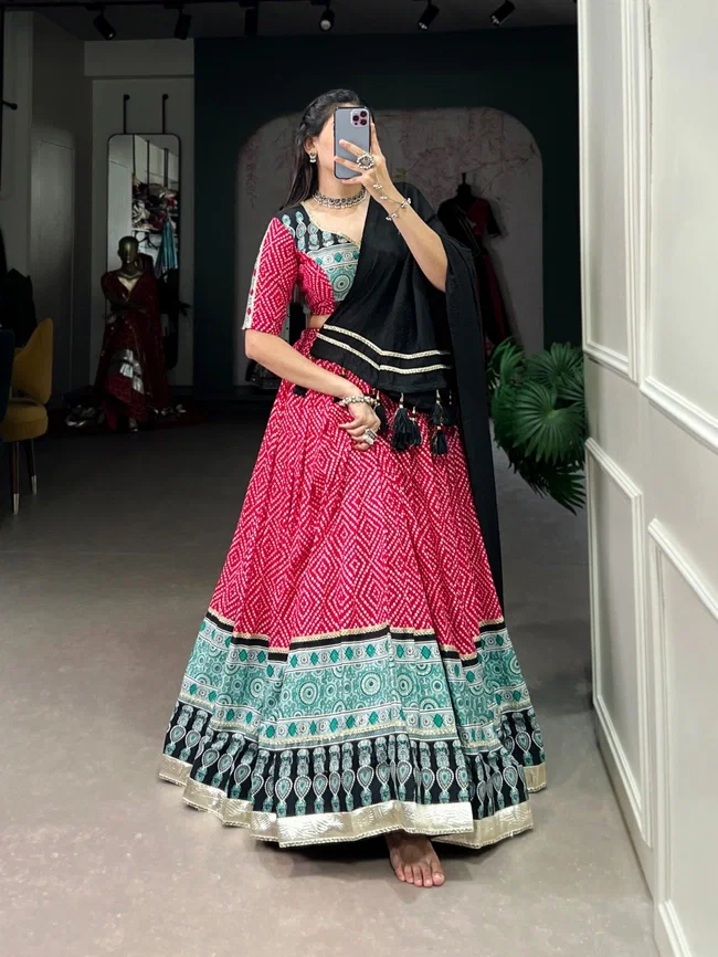 Lekha LN 1712 Designer Bandhej-Ajrakh Printed Lehenga Choli Collection